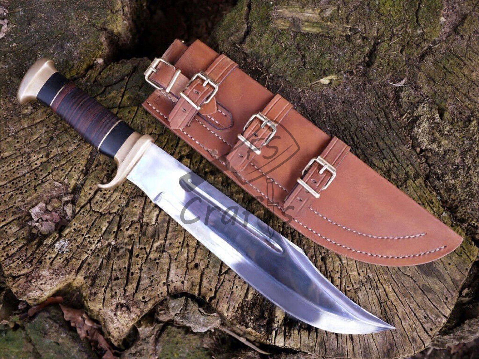 16'' Outback Bowie Knife Custom Handmade Hunting Survival Crocodile Dundee Knife