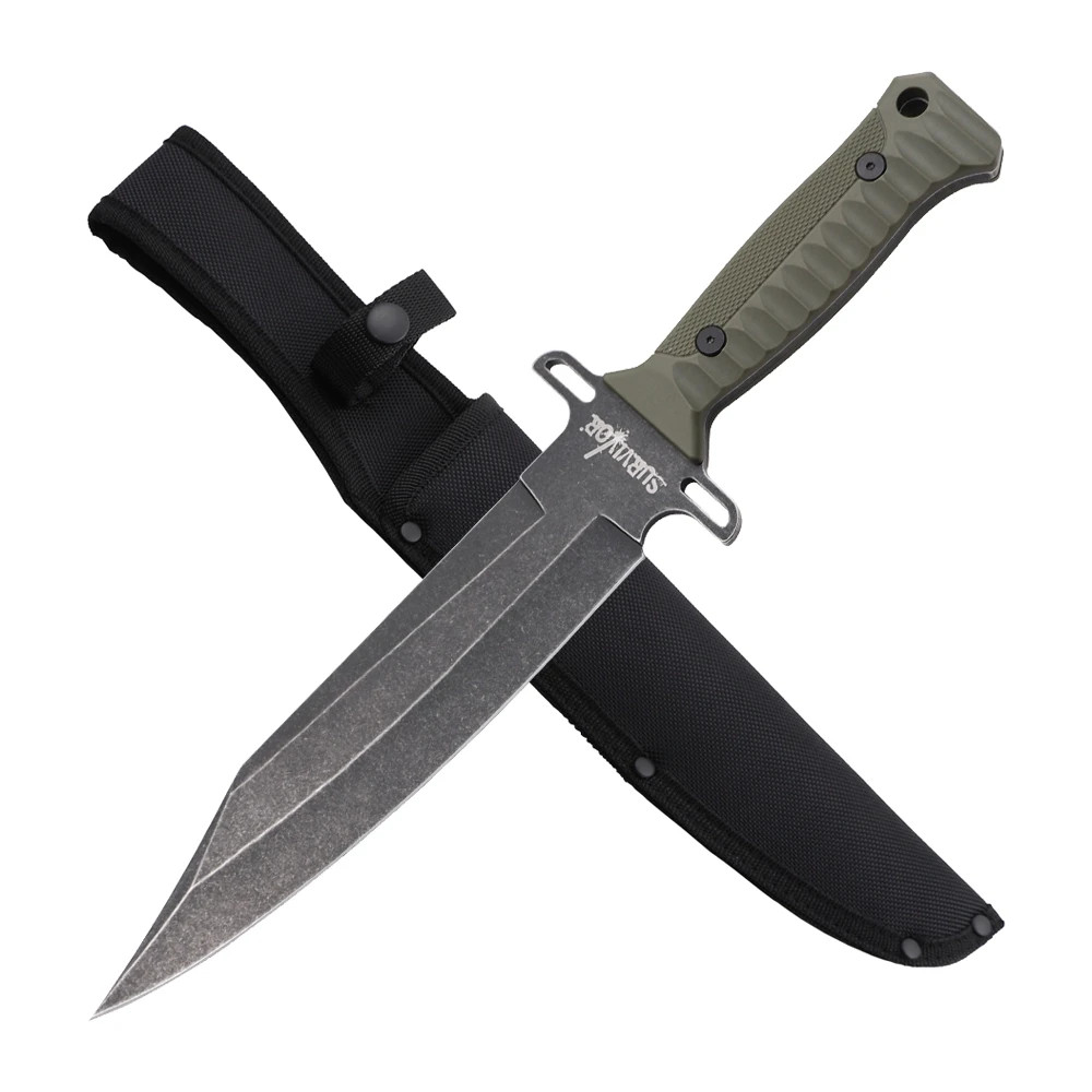 Survivor Brand Full Tang Fixed Blade Knife w/Nylon Fiber Sheath