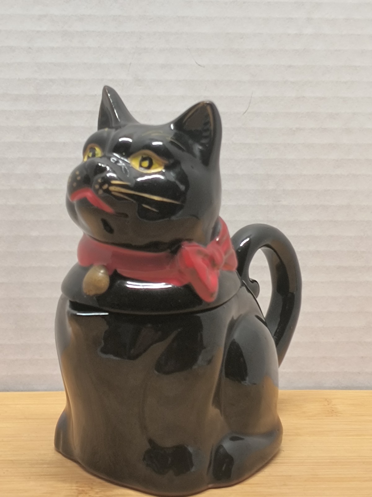 Shafford Japan Ceramic Creamer & Sugar Shaker Cat 1950's Rare 5.5