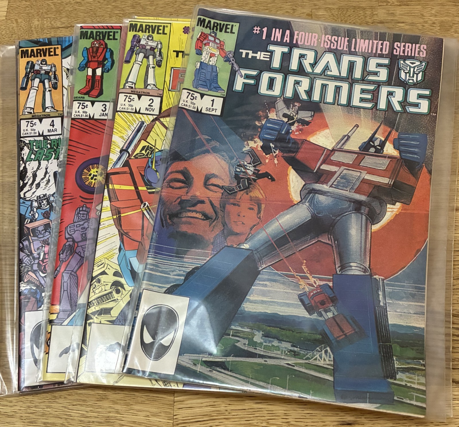 Marvel - Transformers -  1 2 3 4 Complete Limited Series 1984 - Bagged & Boarded
