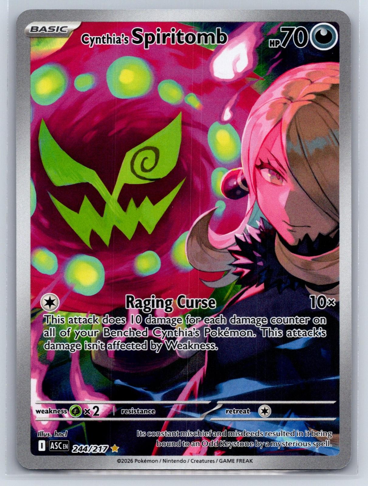 CYNTHIA'S SPIRITOMB 244/217 ILLUSTRATION RARE ASCENDED HEROES POKEMON HOLO NM/M CYNTHIA'S SPIRITOMB 244/217 ILLUSTRATION RARE ASCENDED HEROES POKEMON HOLO NM/M