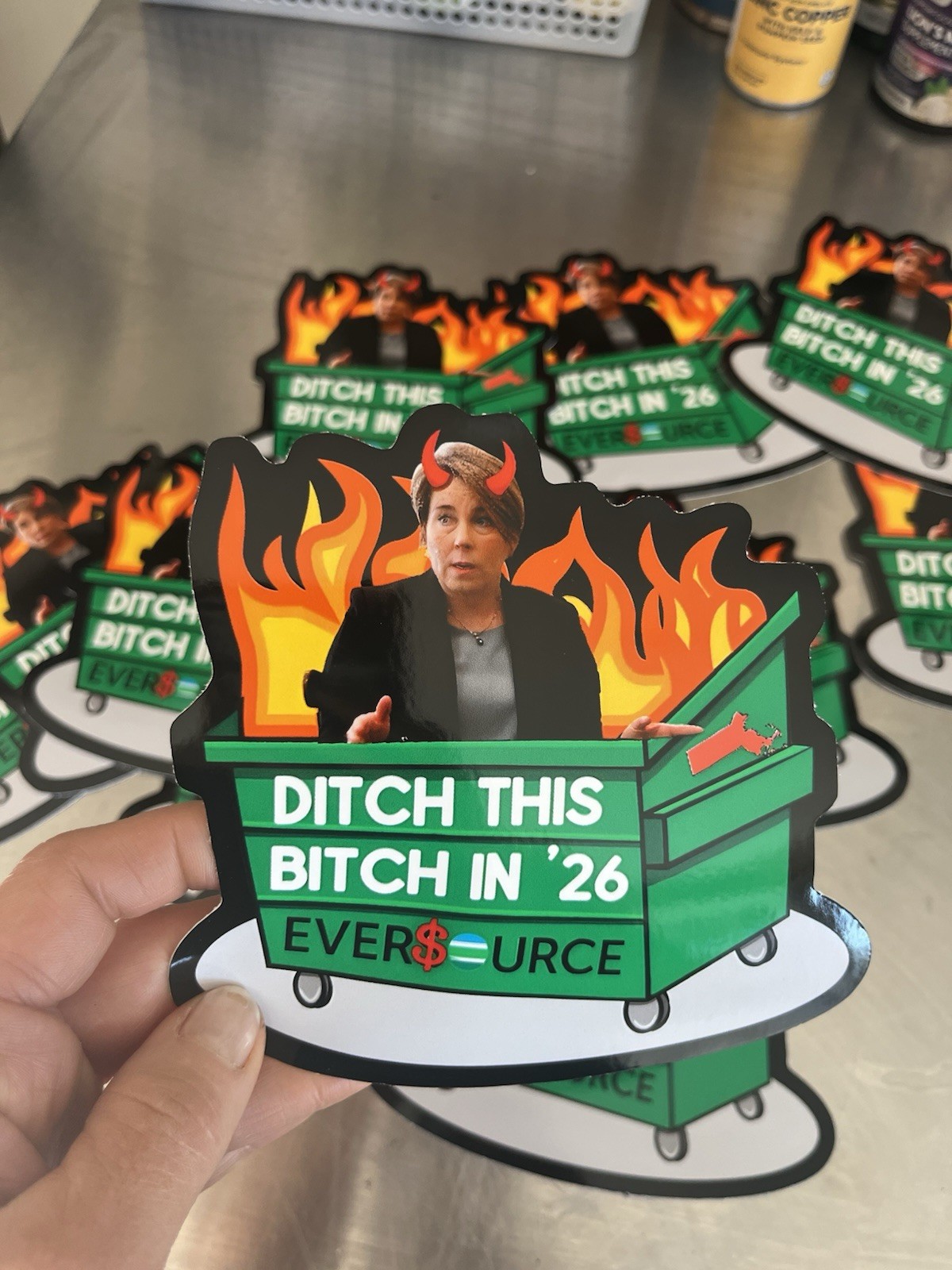 ANTI Maura Healey 5 Inch Die Cut Sticker Funny Political Humor Decal ANTI Maura Healey 5 Inch Die Cut Sticker Funny Political Humor Decal