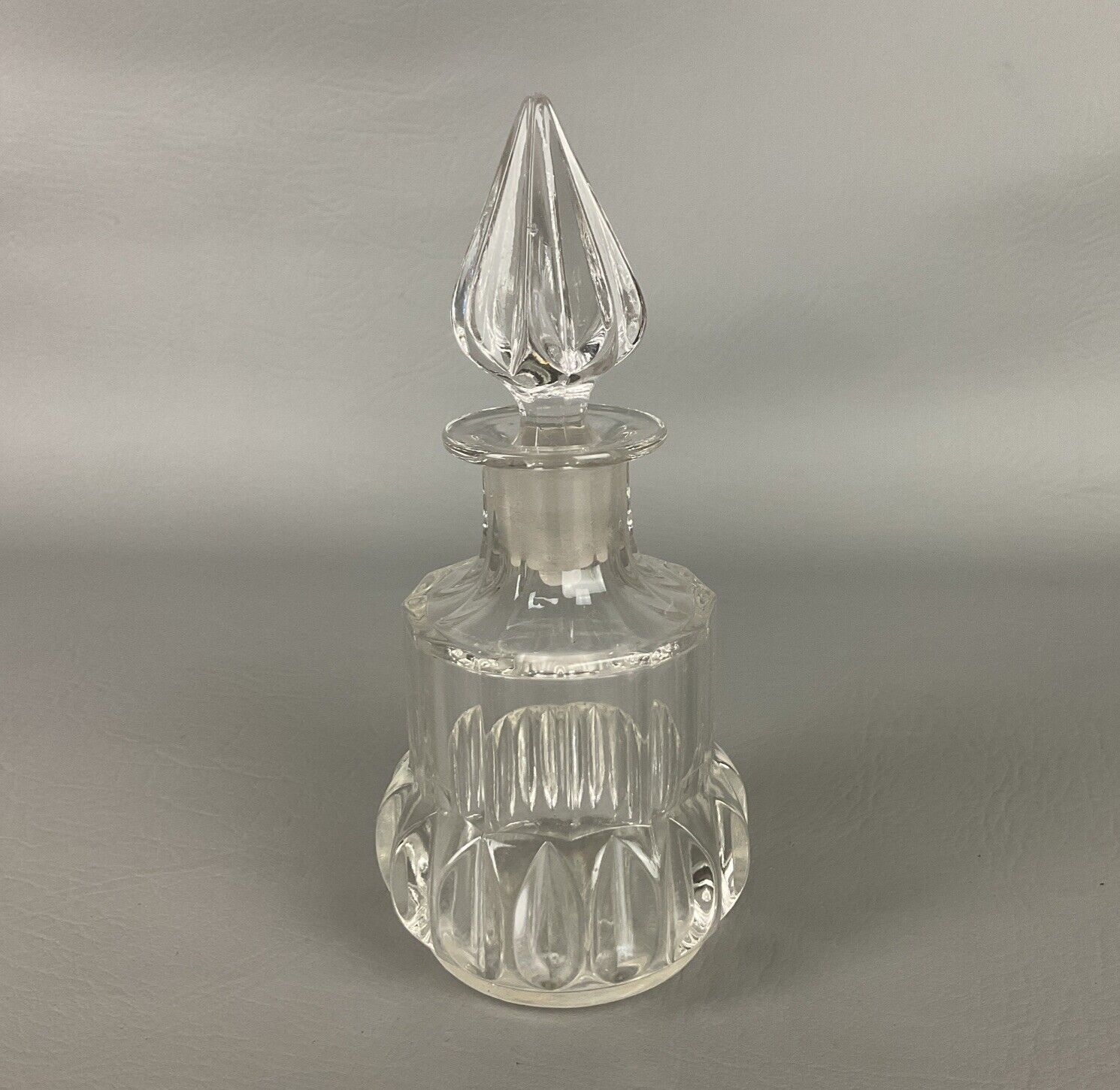Large Glass Perfume Bottle, Vintage Cut Glass Perfume Cologne Fragrance Bottle