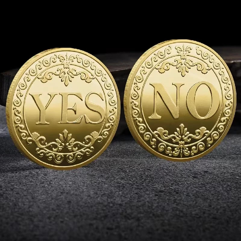 Double-Sided YES/NO Decision-Making Lucky Coin | Gold Double-Sided YES/NO Decision-Making Lucky Coin | Gold