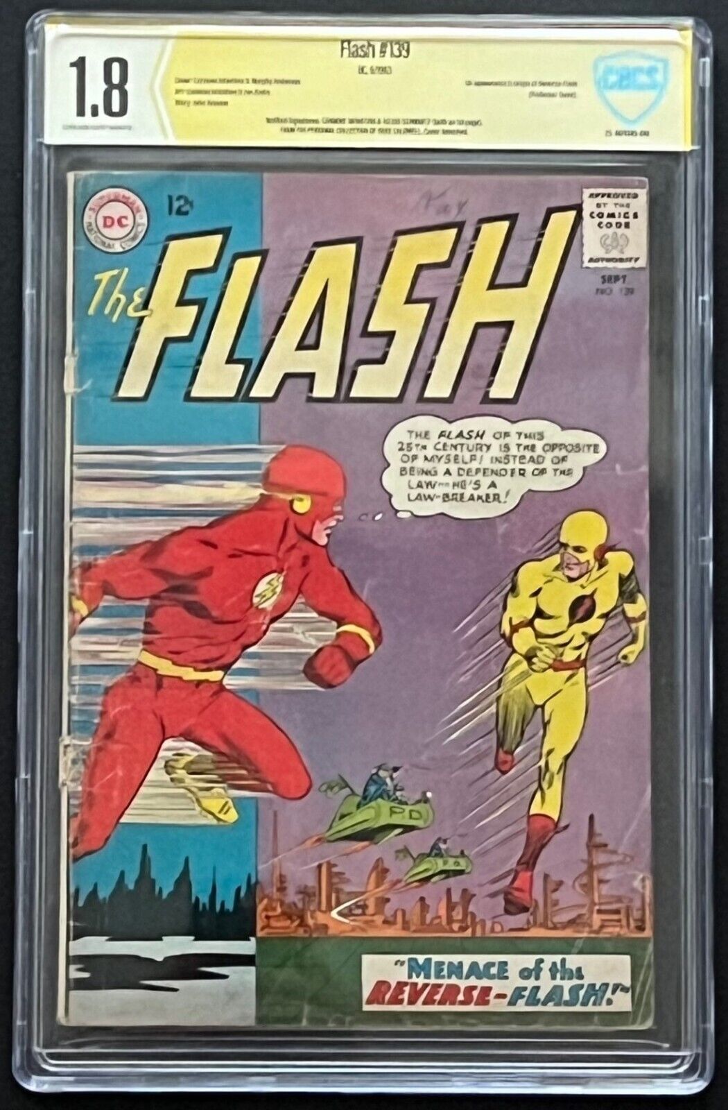 Flash #139 CBCS 1.8 signed Infantino Schwartz Collection of Duke Caldwell