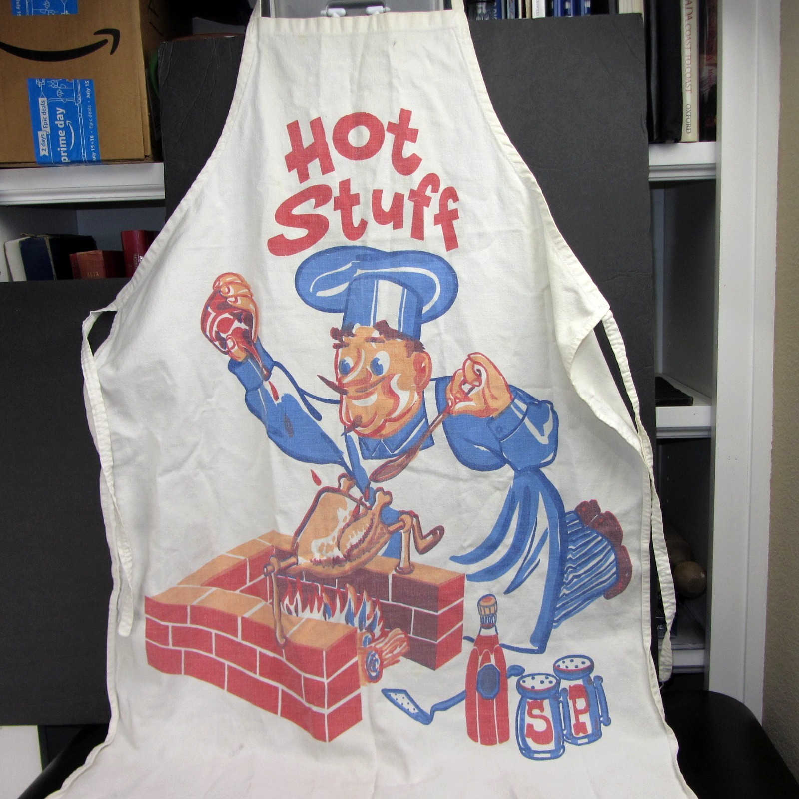 \'50s BBQ Grilling Apron Hot Stuff Rotisserie Grill Master Funny Man Cave Kitchen