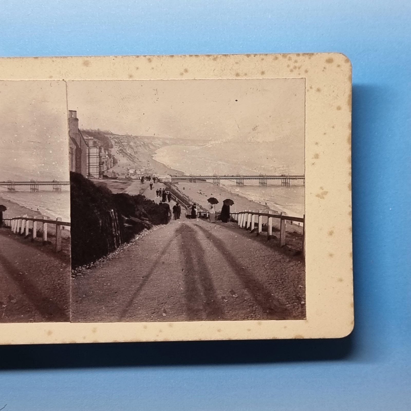 Bournemouth Stereoview C1880 Real Photo Dorset Panorama Of Vctorian Sea Front