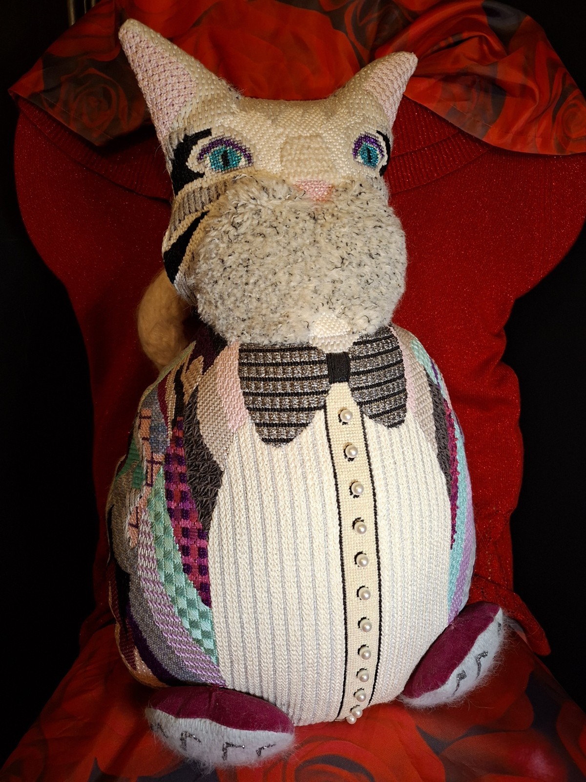 Hand Made New Needlepoint Big Cat 20\