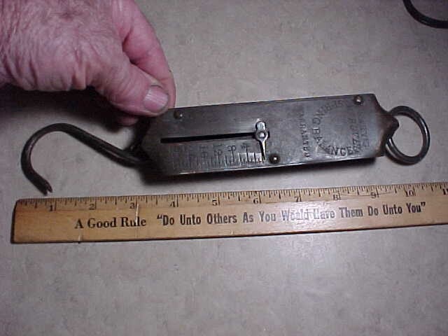 From estate-Antique Frary\'s Improved Spring Balance-24 pounds-works fine