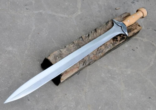 Custom Handmade Carbon Steel Greek Xiphos Sword Hunting Camping Sword