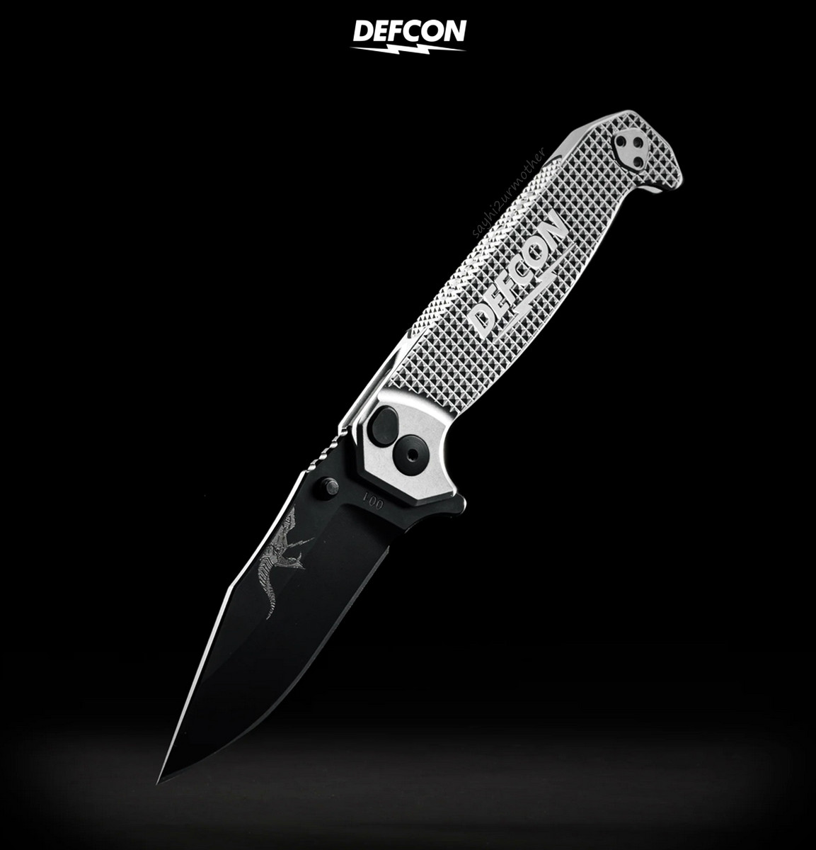 DEFCON GROUP x HALF FACE BLADES HFB CROW FOLDER KNIFE #113/300 NEW w/STICKERS