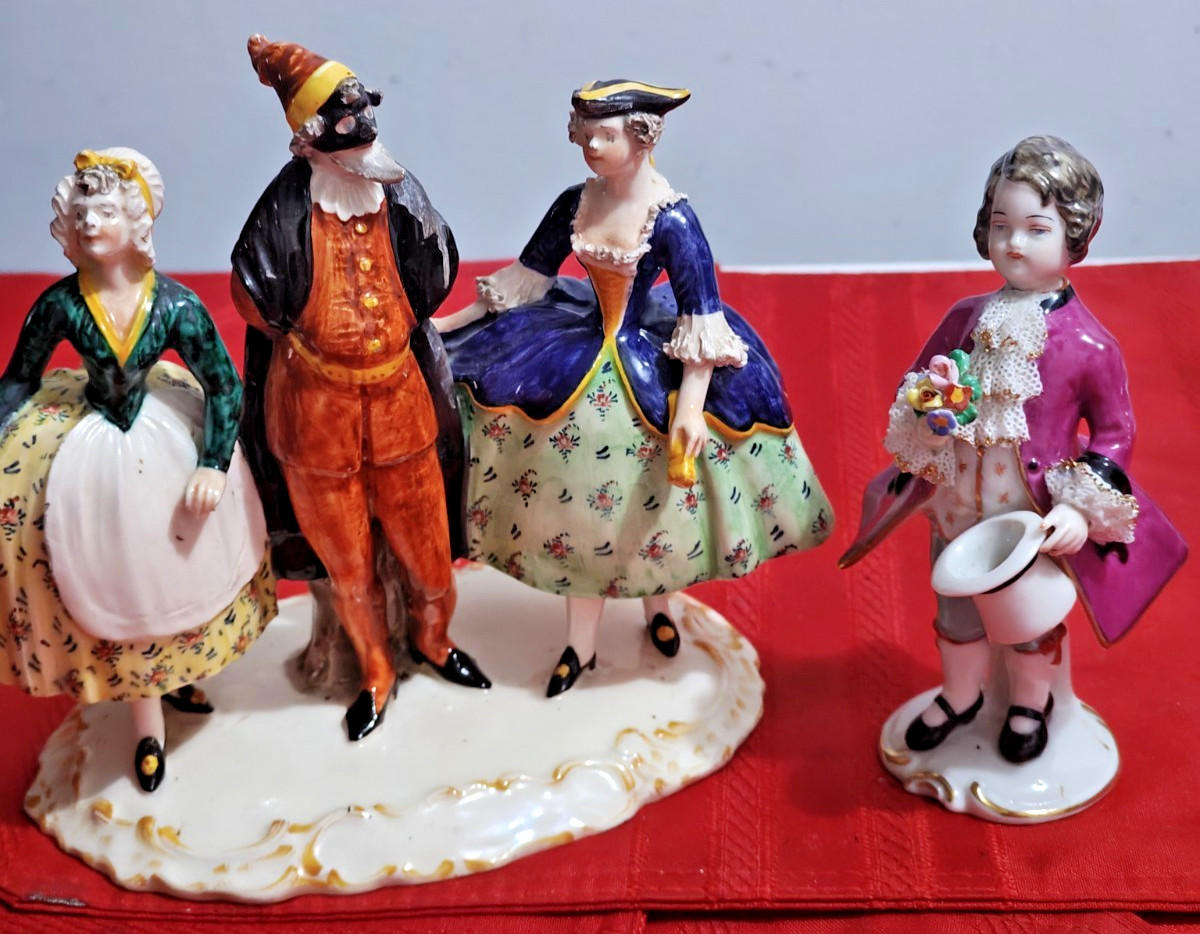 Antique Wessel Frankenthal Germany  Figurine and one that is unmarked