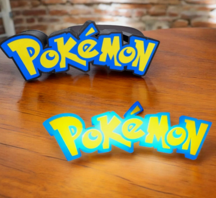 Pokémon 3D Printed Yellow Themed LED Lamp Light Box Neon Sign Display