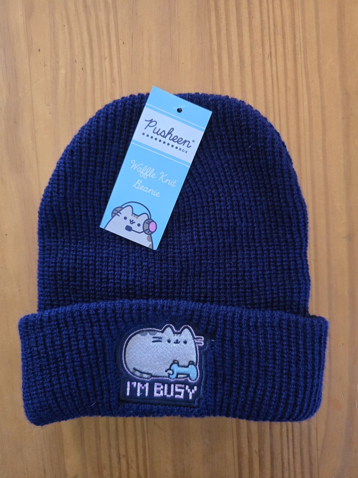 NWTPusheen Box Waffle Knit Beanie Winter 2022 New NAVY