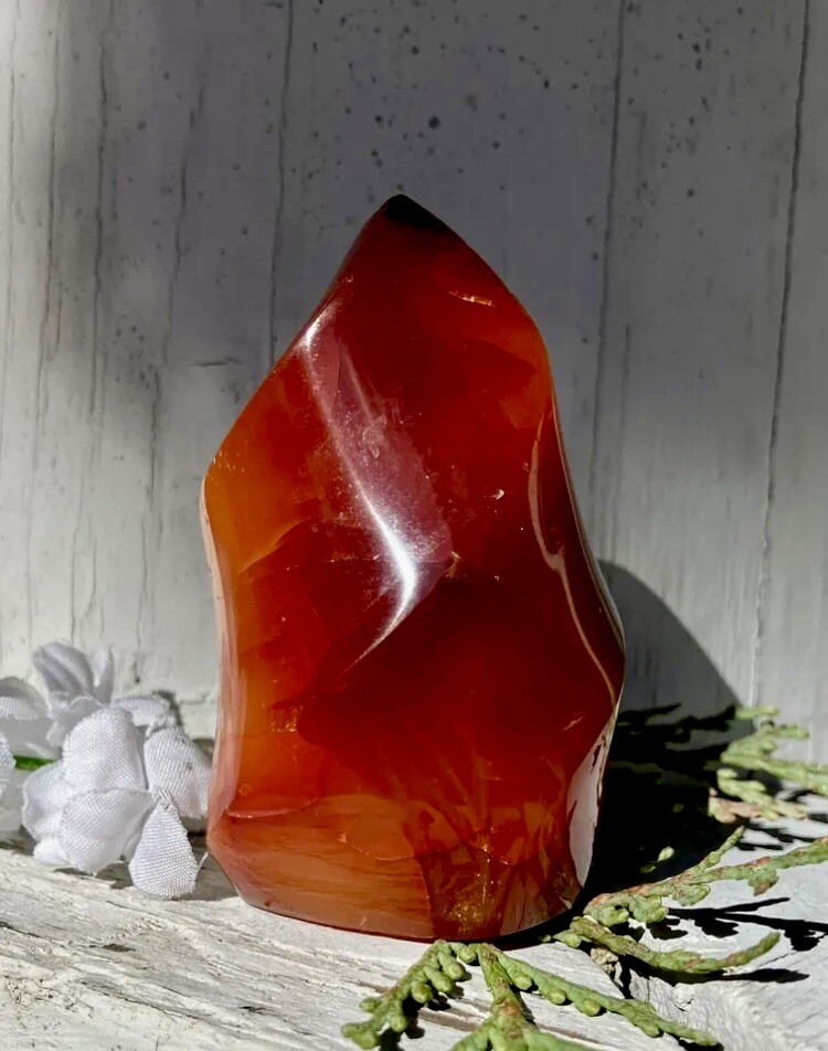 138.4g GORGEOUS FIERY RED AGATE CRYSTAL POLISHED HEALING FLAME  -  Germany