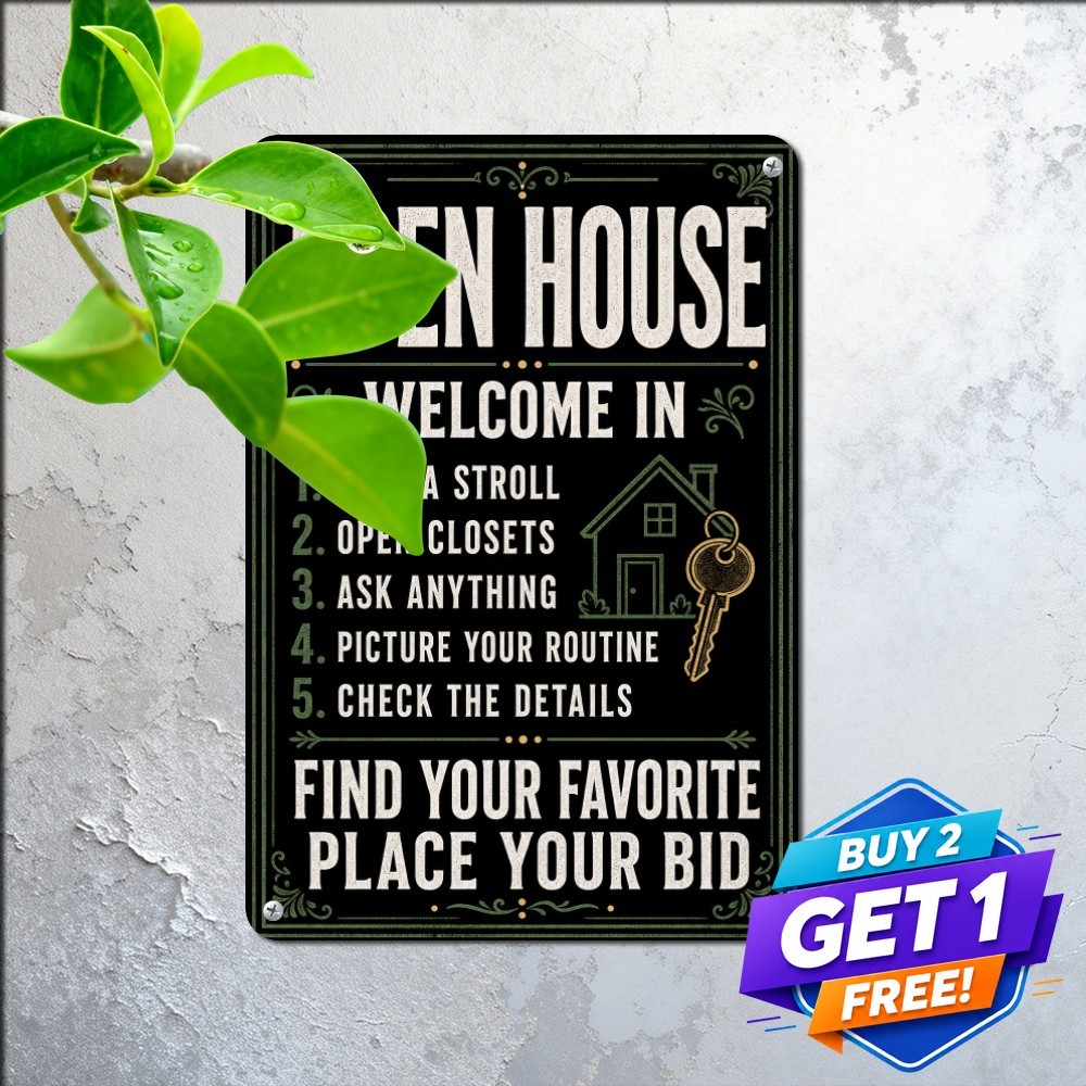 Welcome Fall In Love With Home Quote Vintage Metal Tin Sign Wall Art