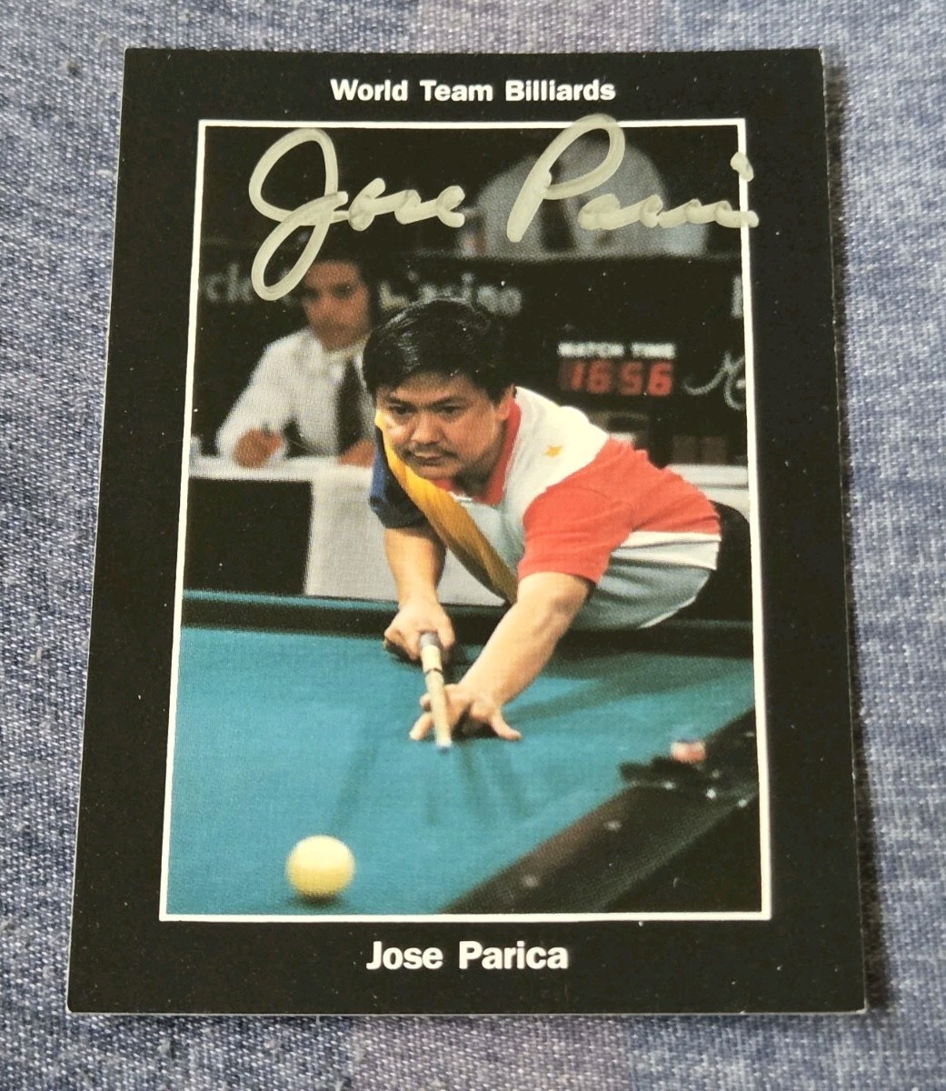 JOSE AMANG PARICA Pool World Team Billiards SIGNED AUTOGRAPHED trading Card VTG