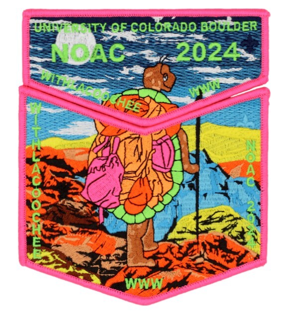 BOY SCOUT BSA OA 98 WITHLACOOCHEE 2024 NOAC 2-PATCH BREAST CANCER ONLY 100 MADE
