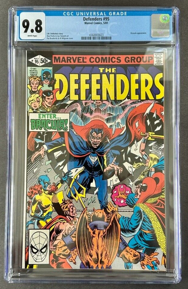 DEFENDERS #95 CGC 9.8 WP NM/M MARVEL 1981 AWESOME PAT BRODERICK DRACULA COVER 👀