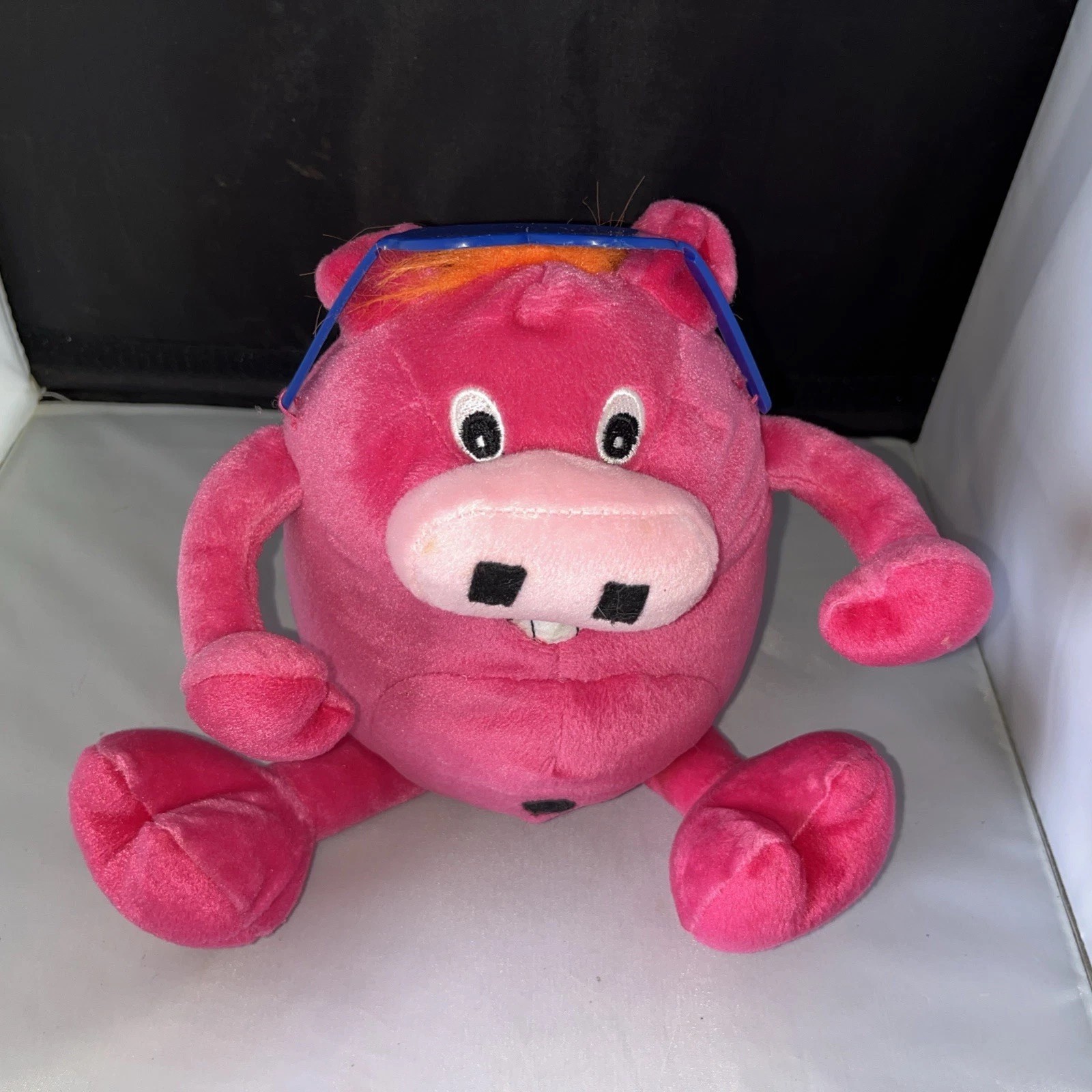 VTG 2000s Kellogg’s Ern Pink Pig Plush Purple Sunglasses Rare Promo Cereal Toy