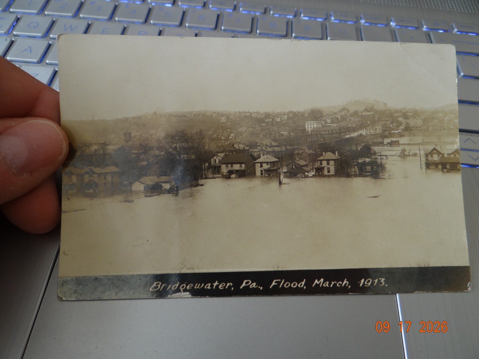 1913 Bridgewater PA Flood Real Photo Postcard Beaver County RPPC
