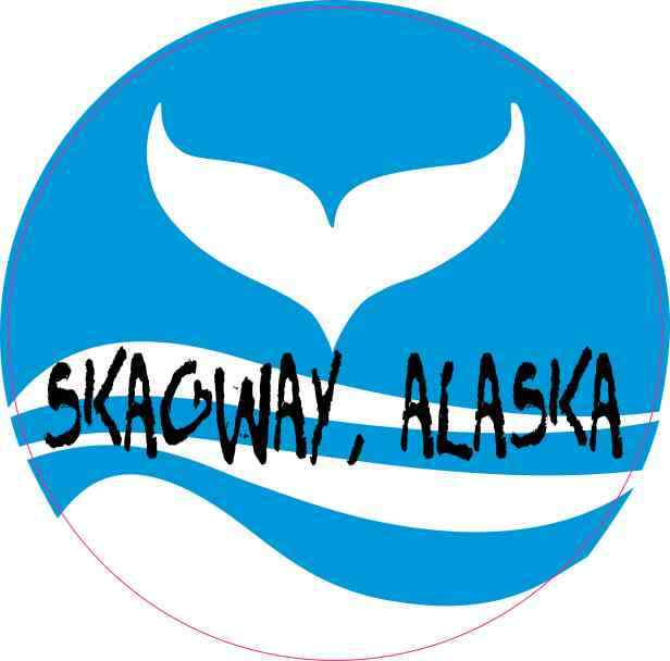 4x4 Circle Skagway, Alaska Whale Sticker Animal Decal Vehicle Travel Stickers