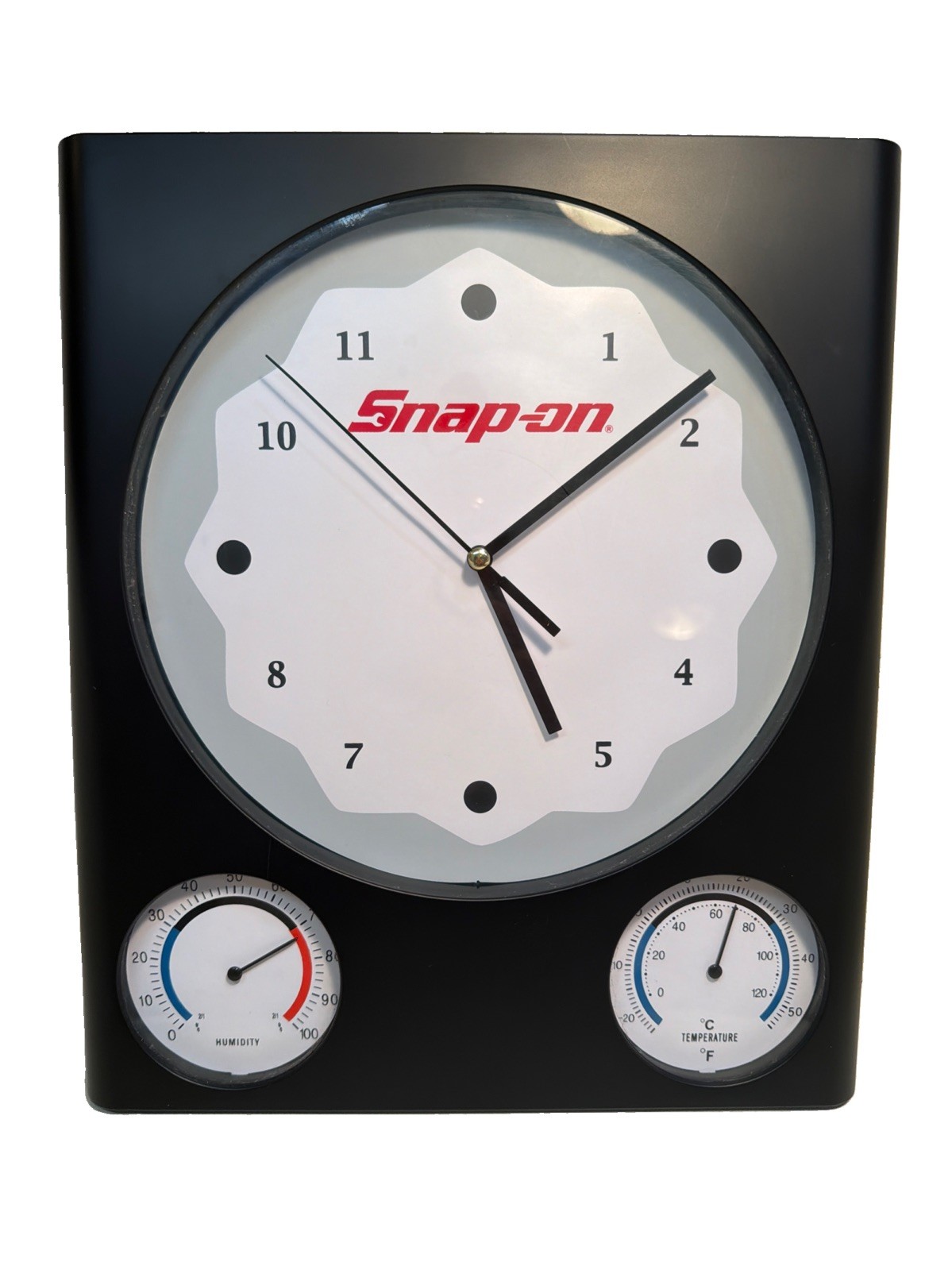 Snap-on 3-in-1 Wall Clock Thermometer Hygrometer Quartz Garage Shop Tested Snap-on 3-in-1 Wall Clock Thermometer Hygrometer Quartz Garage Shop Tested