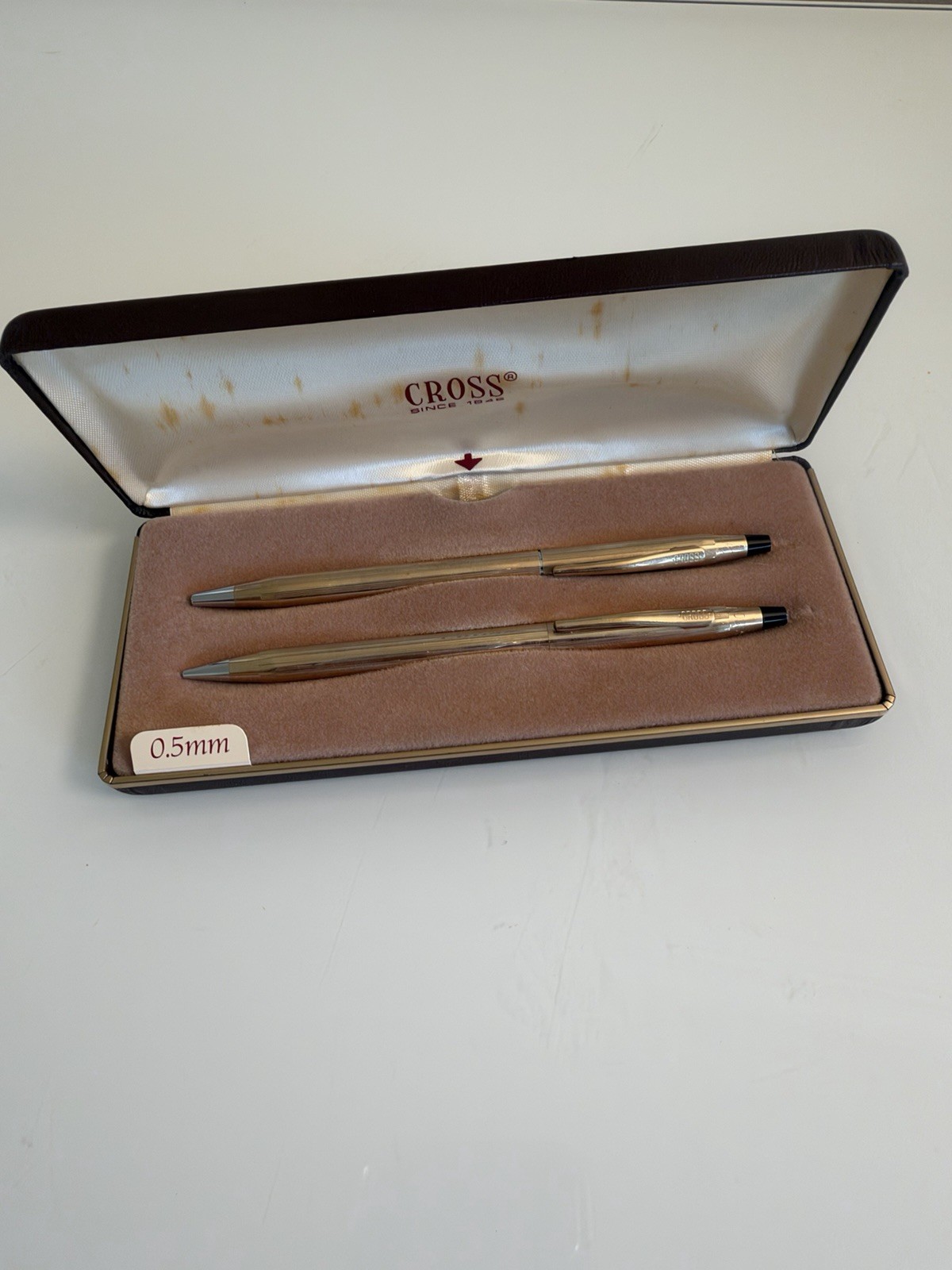 Vintage CROSS 10K Gold Pen & Pencil Set Case And Booklet