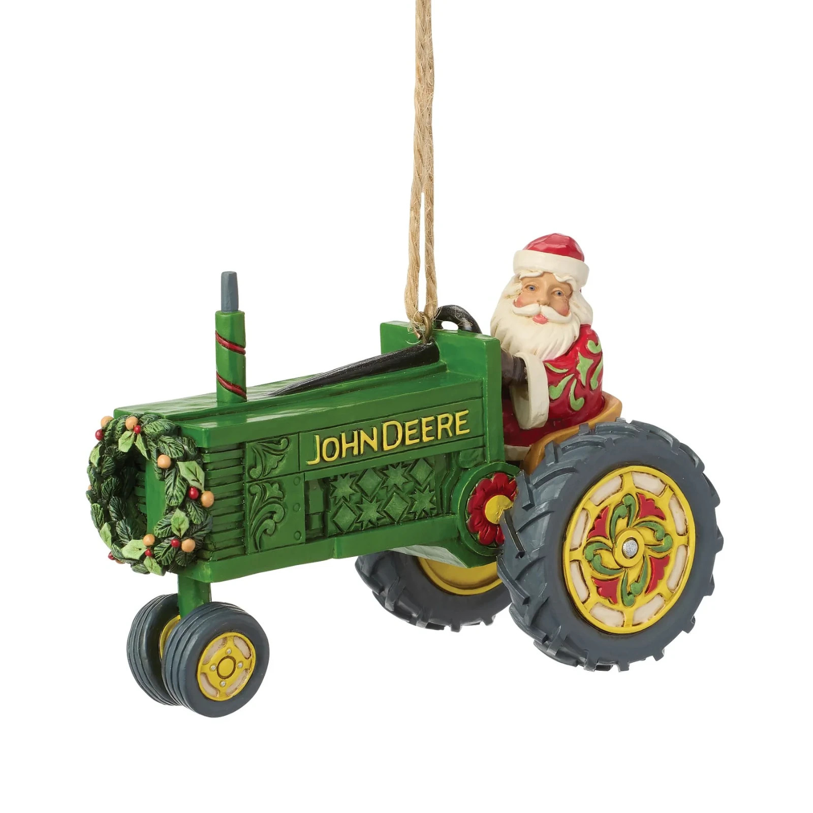 Jim Shore SANTA IN JOHN DEERE TRACTOR HANGING ORNAMENT 6019163 Brand New