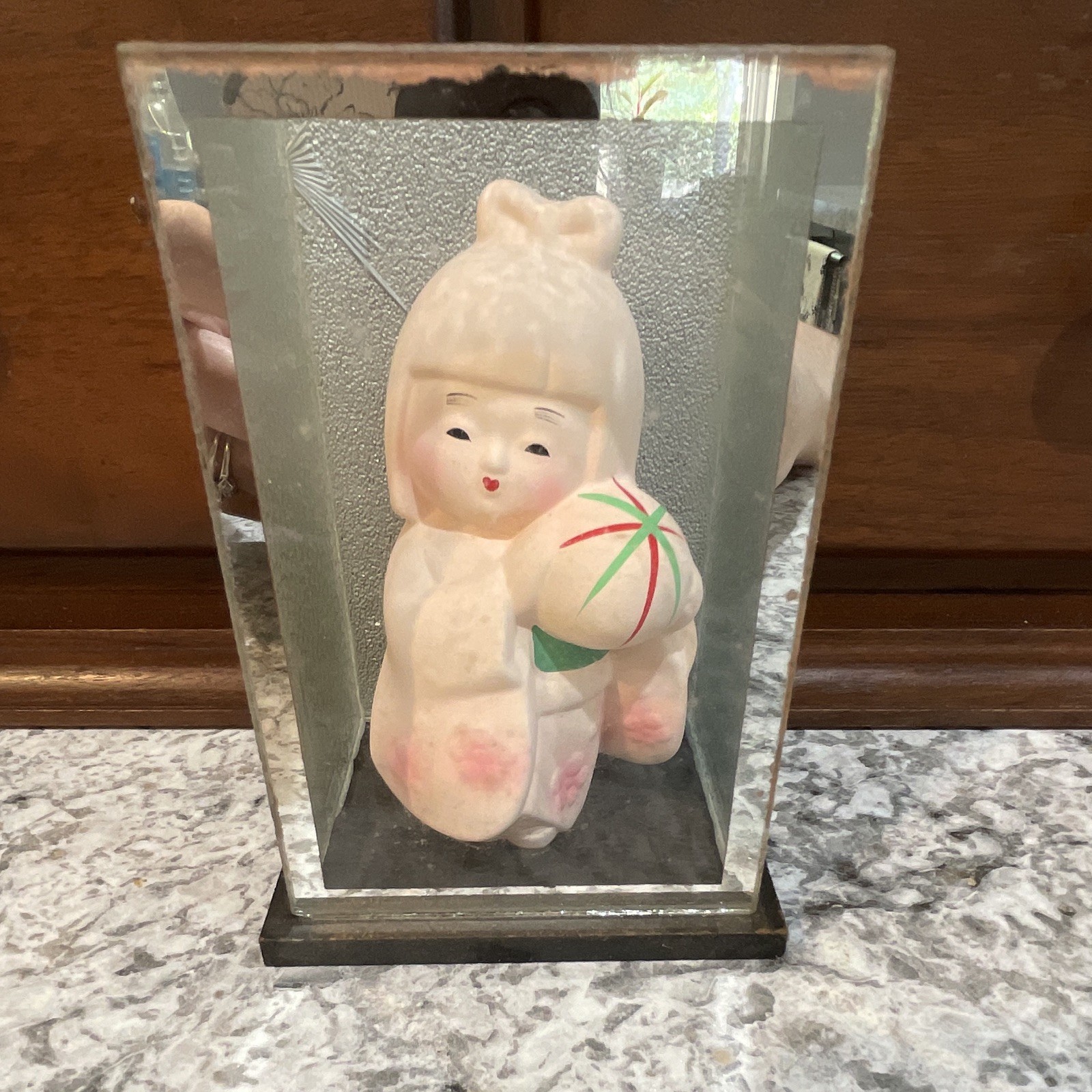 vintage Japanese Hakata in a sealed shadow box 