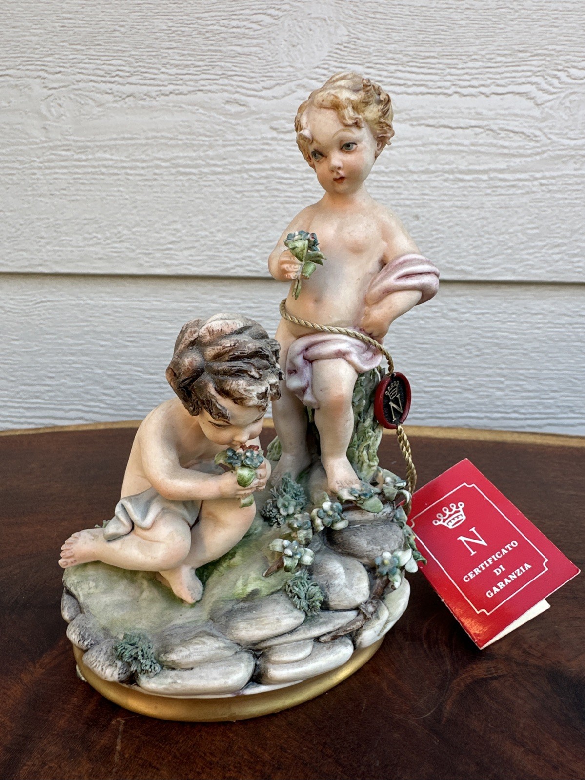 Vtg Fabulous Capodimonte Bisque Putti Figurine Venezia Signed w/ Original Tag Vtg Fabulous Capodimonte Bisque Putti Figurine Venezia Signed w/ Original Tag