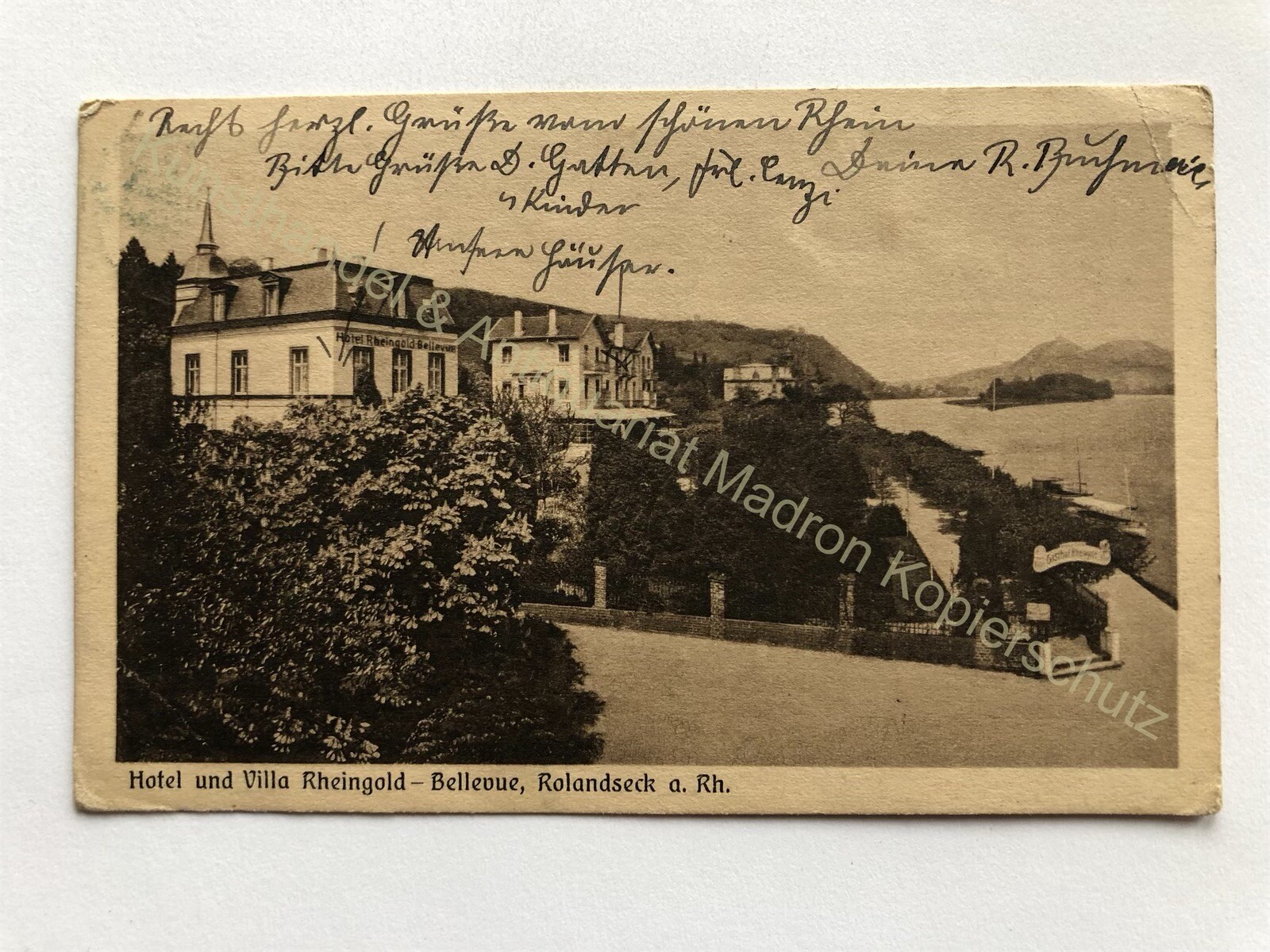 Postcard Rolandseck Rhine Hotel Rheingold Bellevue 1924 Remagen Ahrweiler Postcard Rolandseck Rhine Hotel Rheingold Bellevue 1924 Remagen Ahrweiler