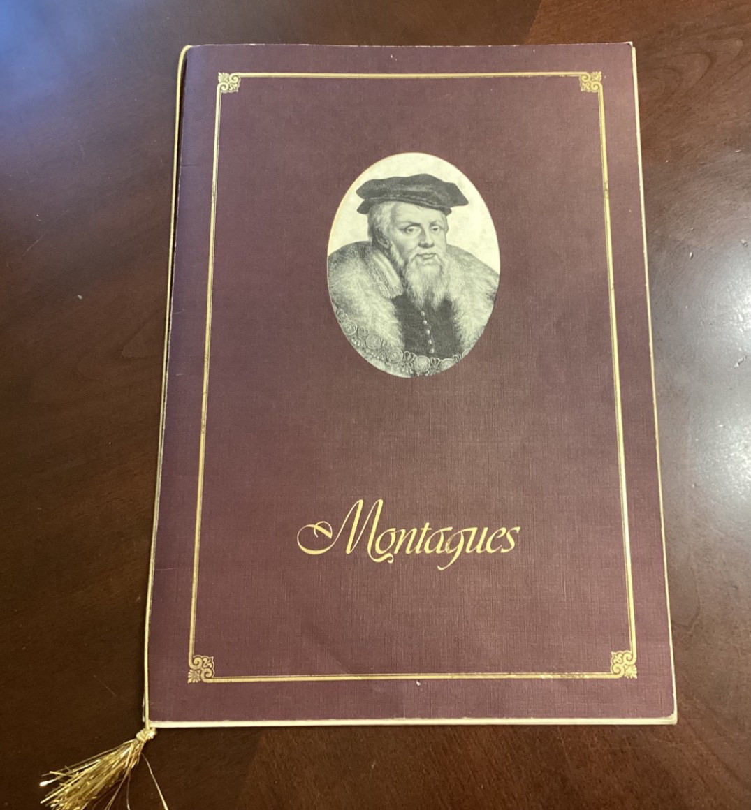 Vintage Montaques Restaurant Luxury Menu Williams Plaza Hotel Tulsa Oklahoma