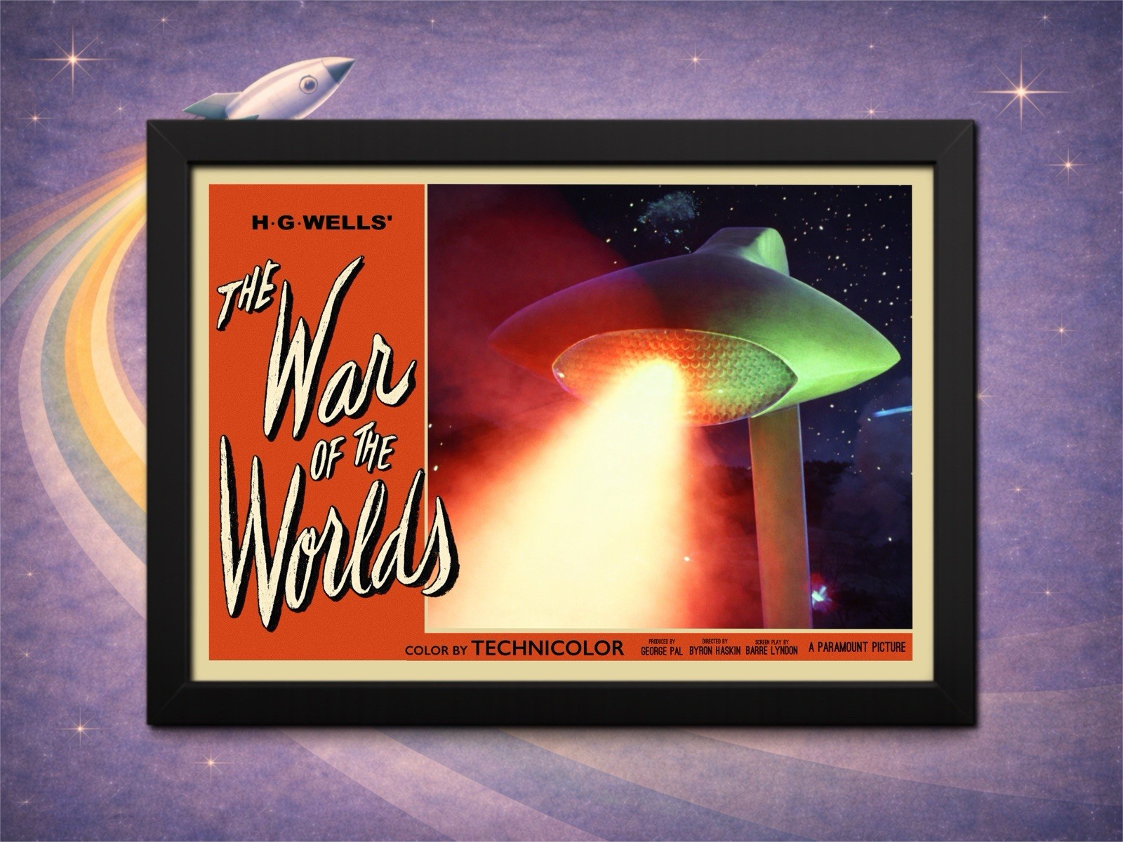 Framed War of the Worlds 1953 Lobby Card Style Print Martian Heat Ray