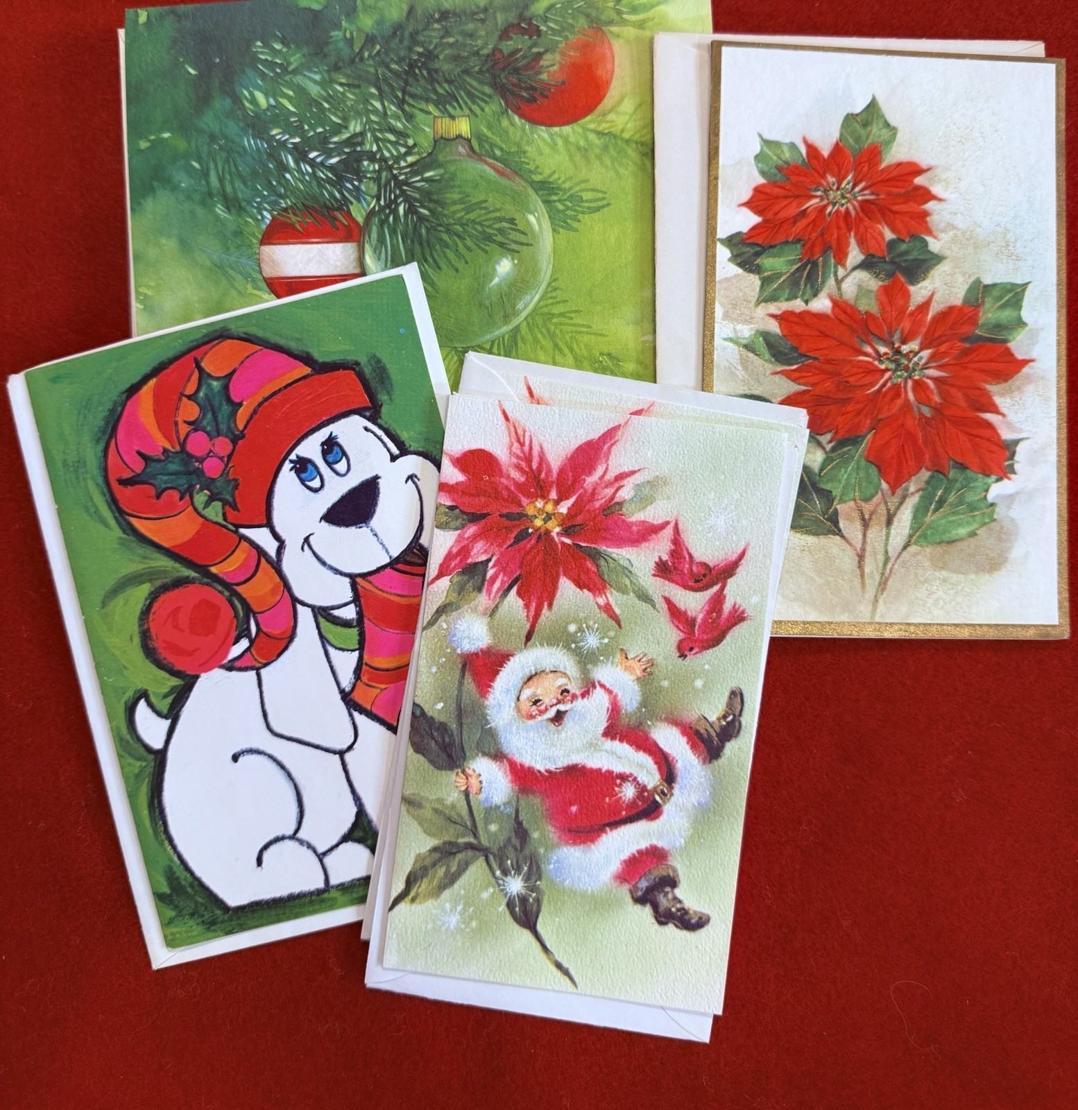 Lot Of 12 Vtg Unused Christmas Cards 8 HALLMARK with Envelopes 