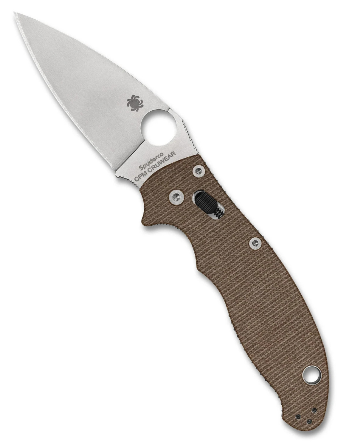 Spyderco Manix 2 Brown Canvas Micarta CPM CRU-WEAR 3.37