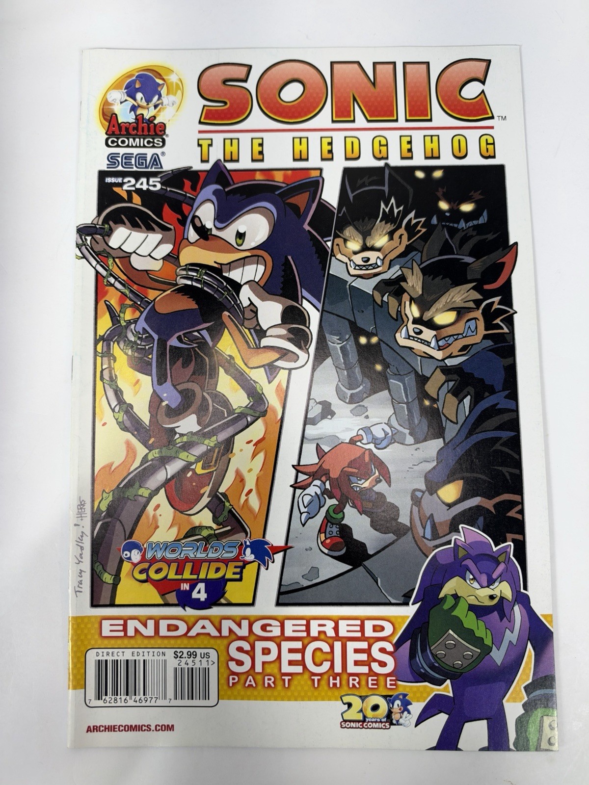 SONIC THE HEDGEHOG #245 ARCHIE 2013 SEGA ENDANGERED SPECIES
