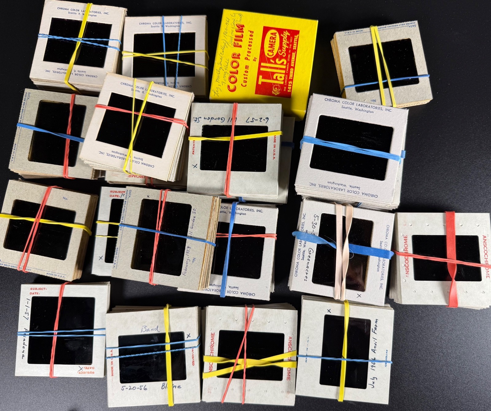 Film Slide Lot of 20 Medium Format Mounted film slides-1953 to 1956