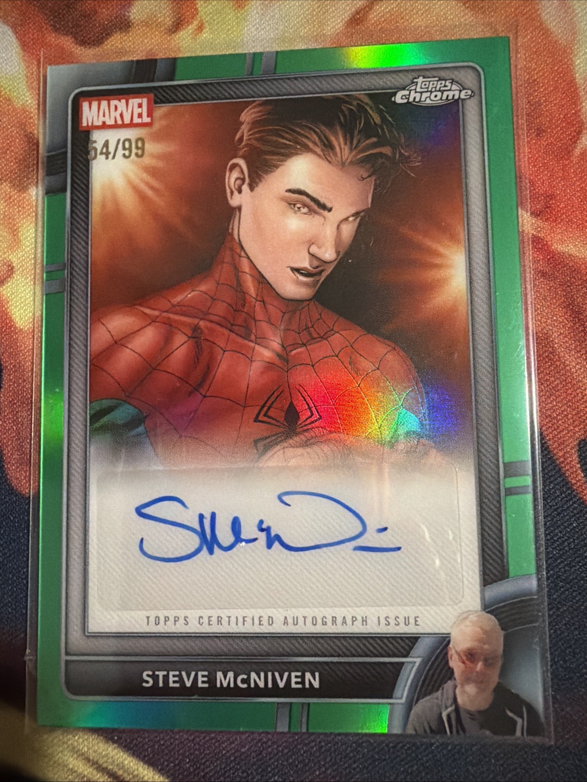 Topps 2026 Topps Chrome Marvel Comics AA-SM Spider-Man Steve McNiven Auto /99 Topps 2026 Topps Chrome Marvel Comics AA-SM Spider-Man Steve McNiven Auto /99