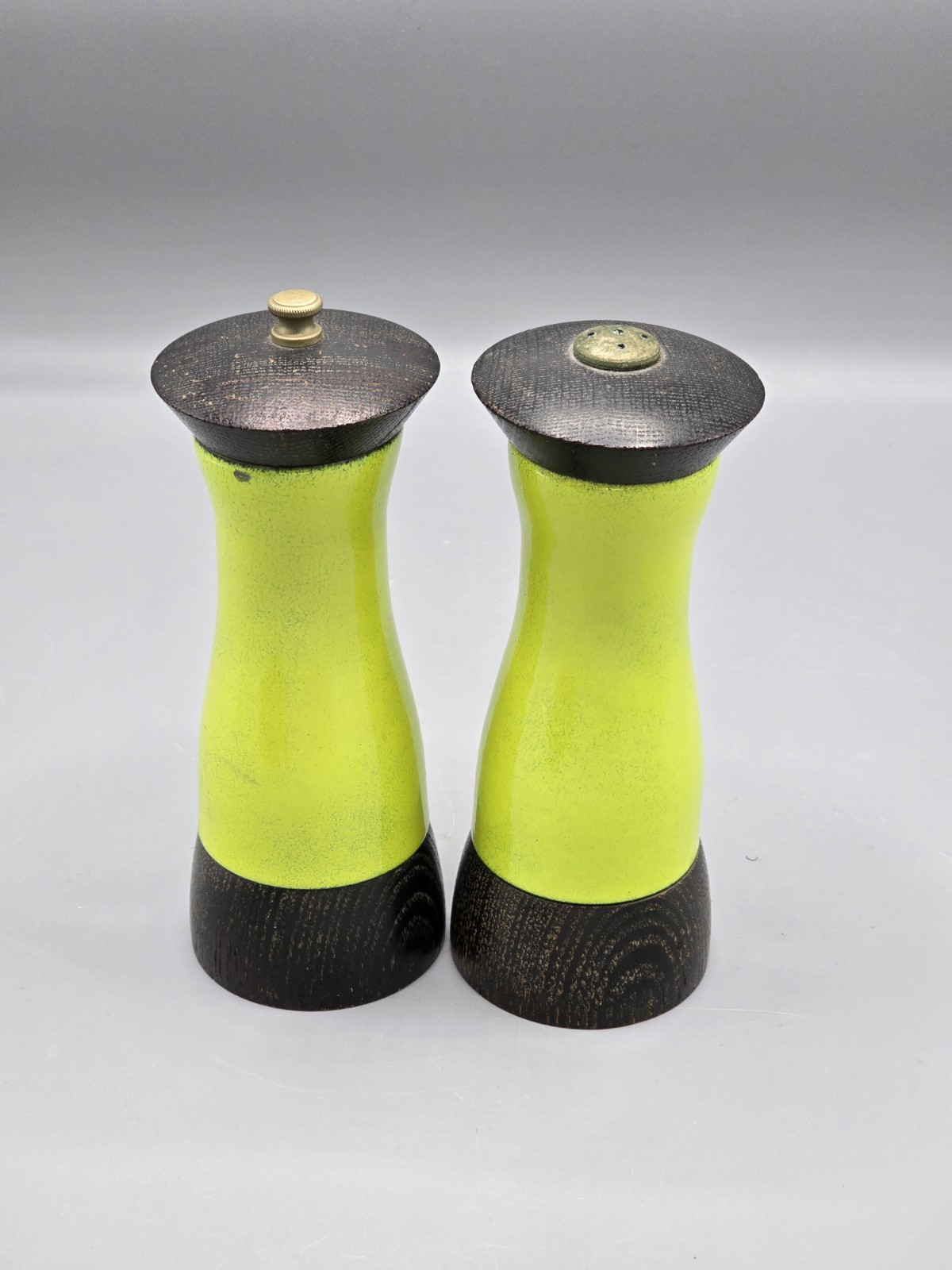Vintage  Mid Century Signed Marrell  Enameled Salt and Pepper 