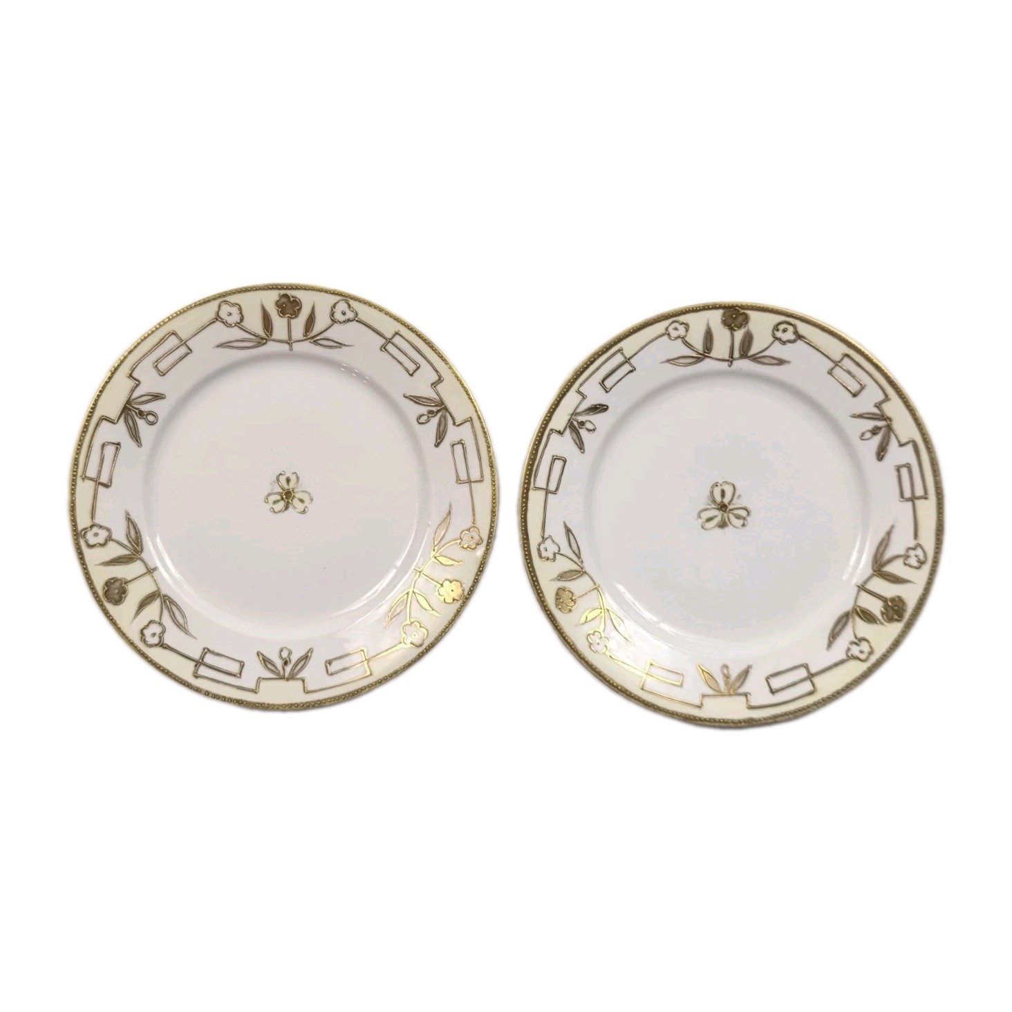 Lot of 2 Antique Noritake / Morimura Bros Nippon Gilded Plates (c. 1911–1921)
