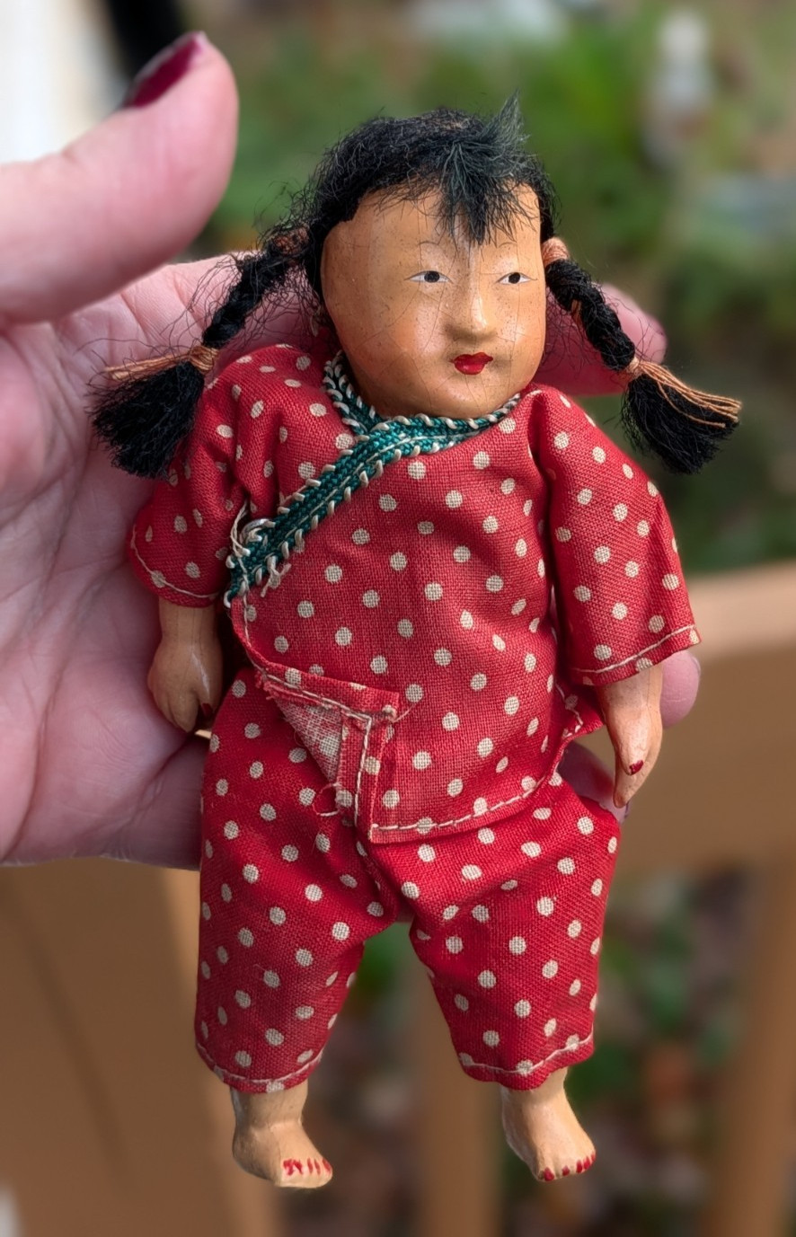 Vintage girl Composition/cloth Chinese 6\