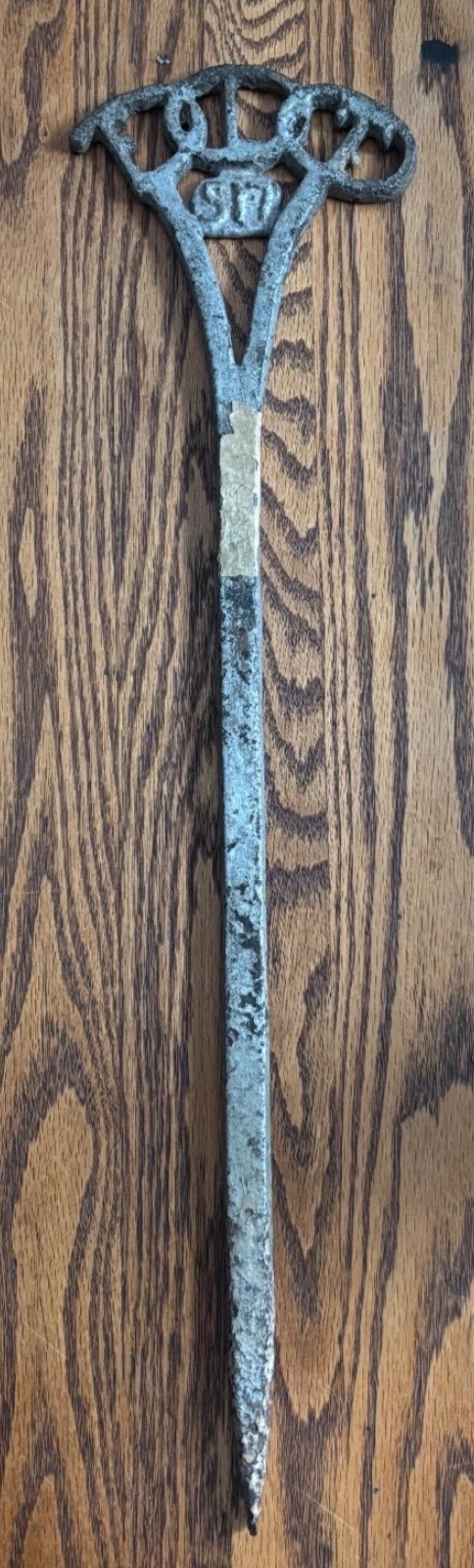 Antique I.O.O.F. Odd Fellows Cast Iron Grave Marker Stake Fraternal Cemetery