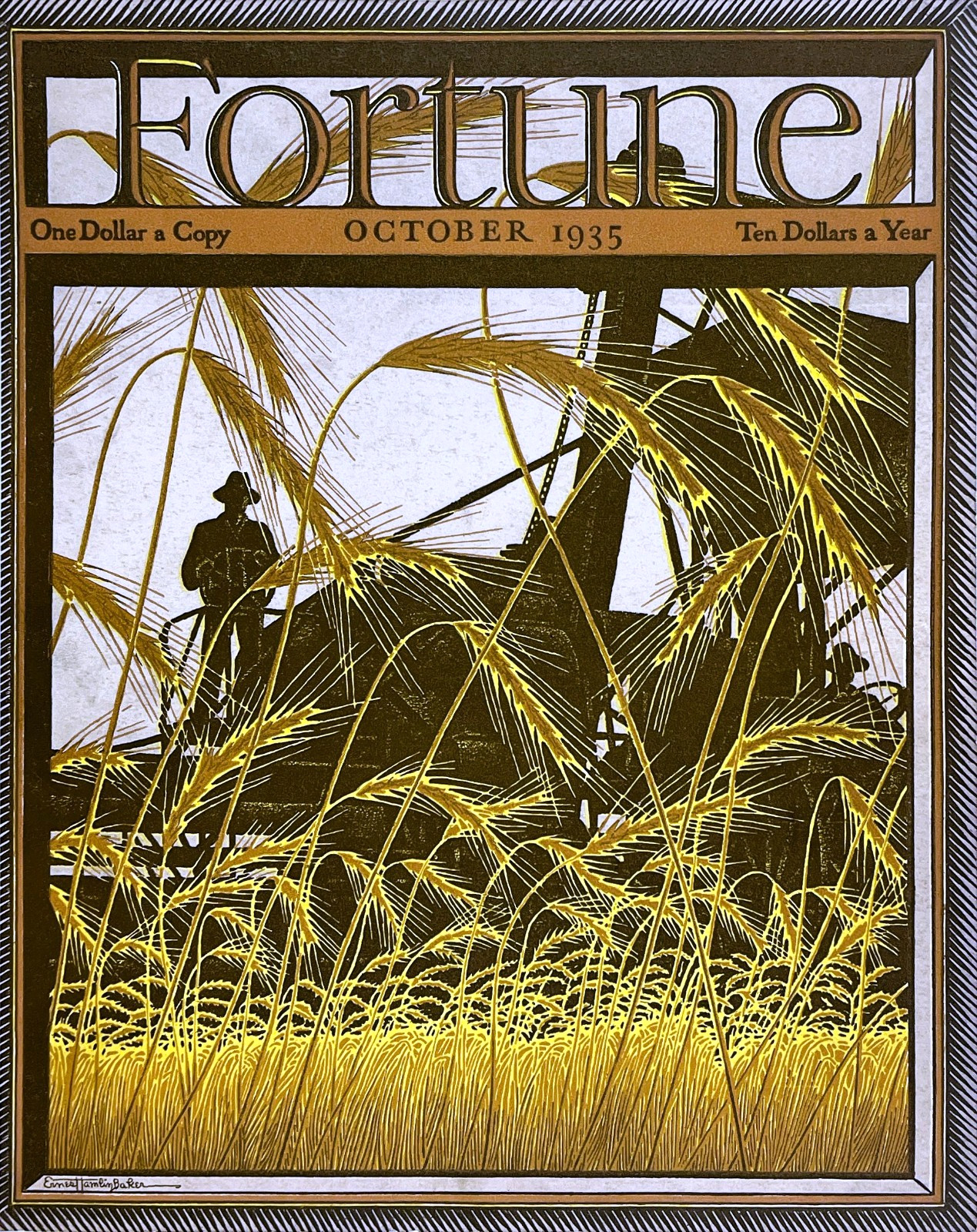 Artist Ernest Hamlin Baker Vintage October 1935 Fortune Magazine Cover Only