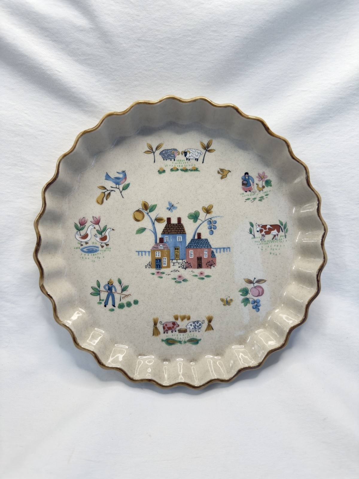 RARE VINTAGE HEARTLAND INTERNATIONAL 10” Quiche Pie Plate Flan HTF EUC RARE VINTAGE HEARTLAND INTERNATIONAL 10” Quiche Pie Plate Flan HTF EUC