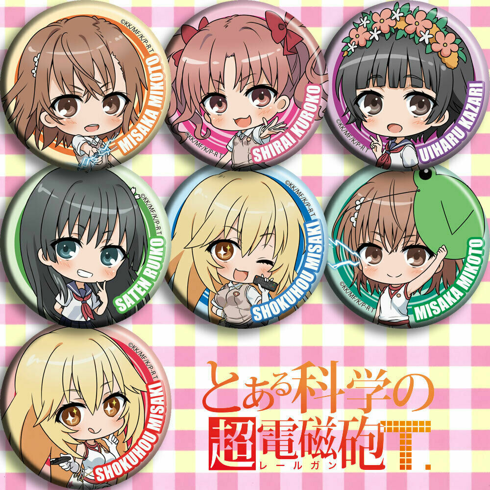 Anime 7PCS Toaru Kagaku no Railgun T Manga Cosplay Badge Pin Button Brooch Gift