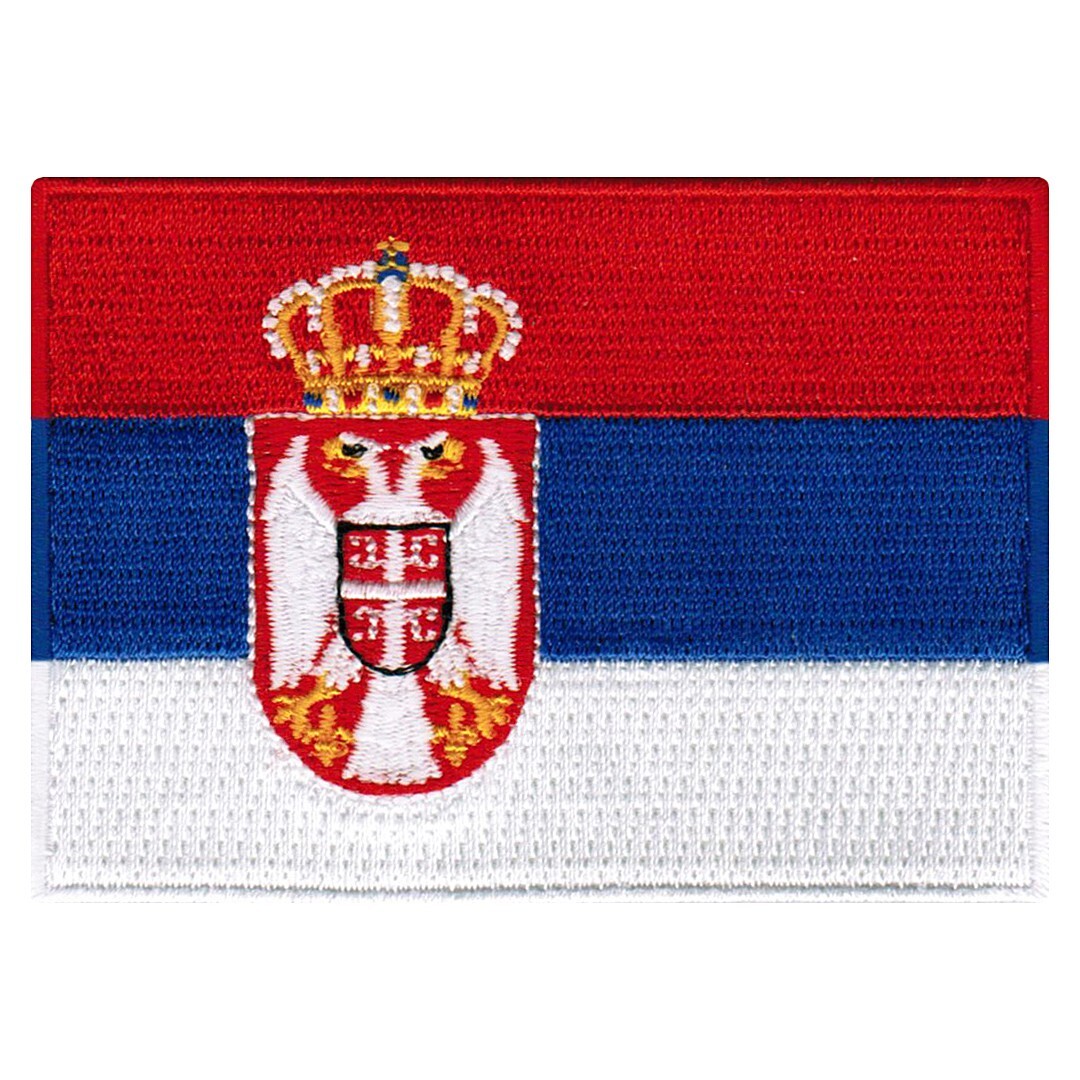 SERBIA FLAG PATCH EMBLEM Belgrade Srbija embroidered iron-on badge YUGOSLAVIA
