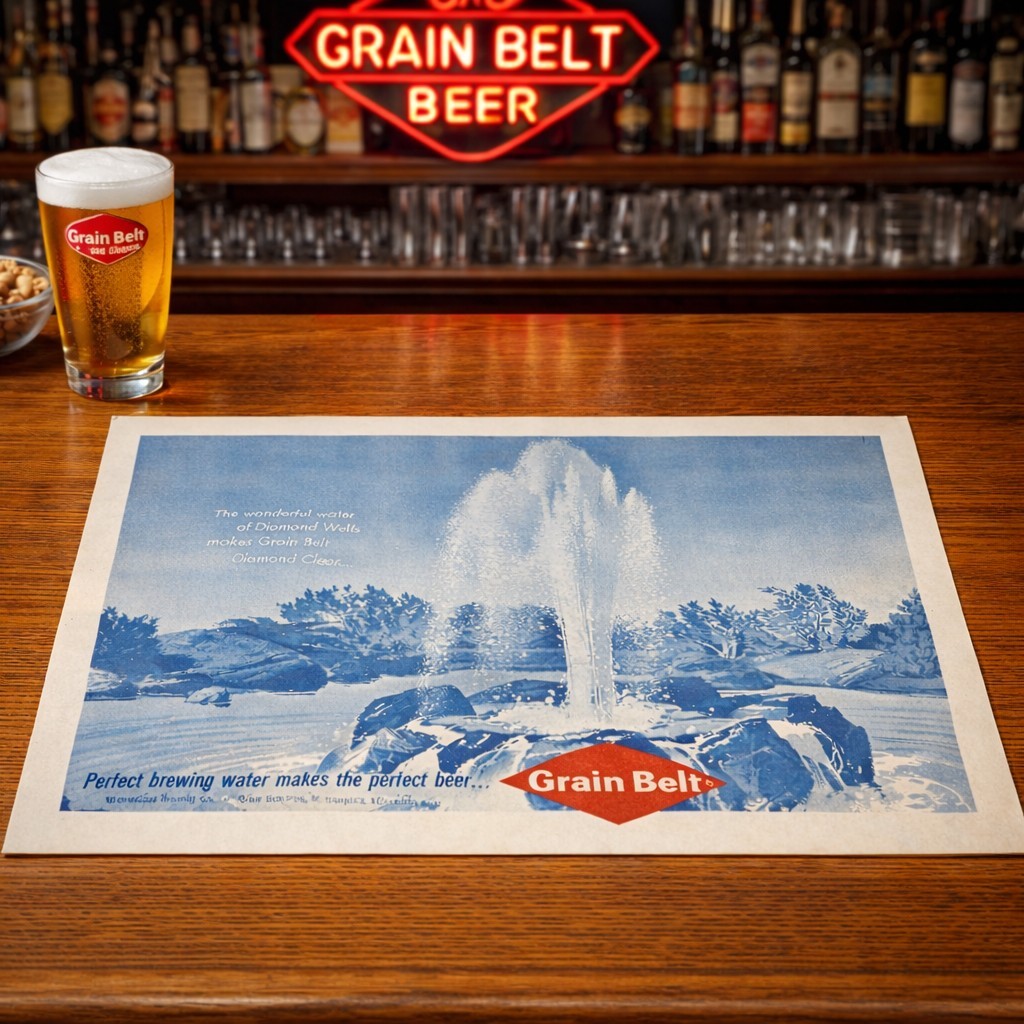 Vintage Grain Belt Beer Advertising Paper Placemats Lot of 10 MN Brewery 1960s