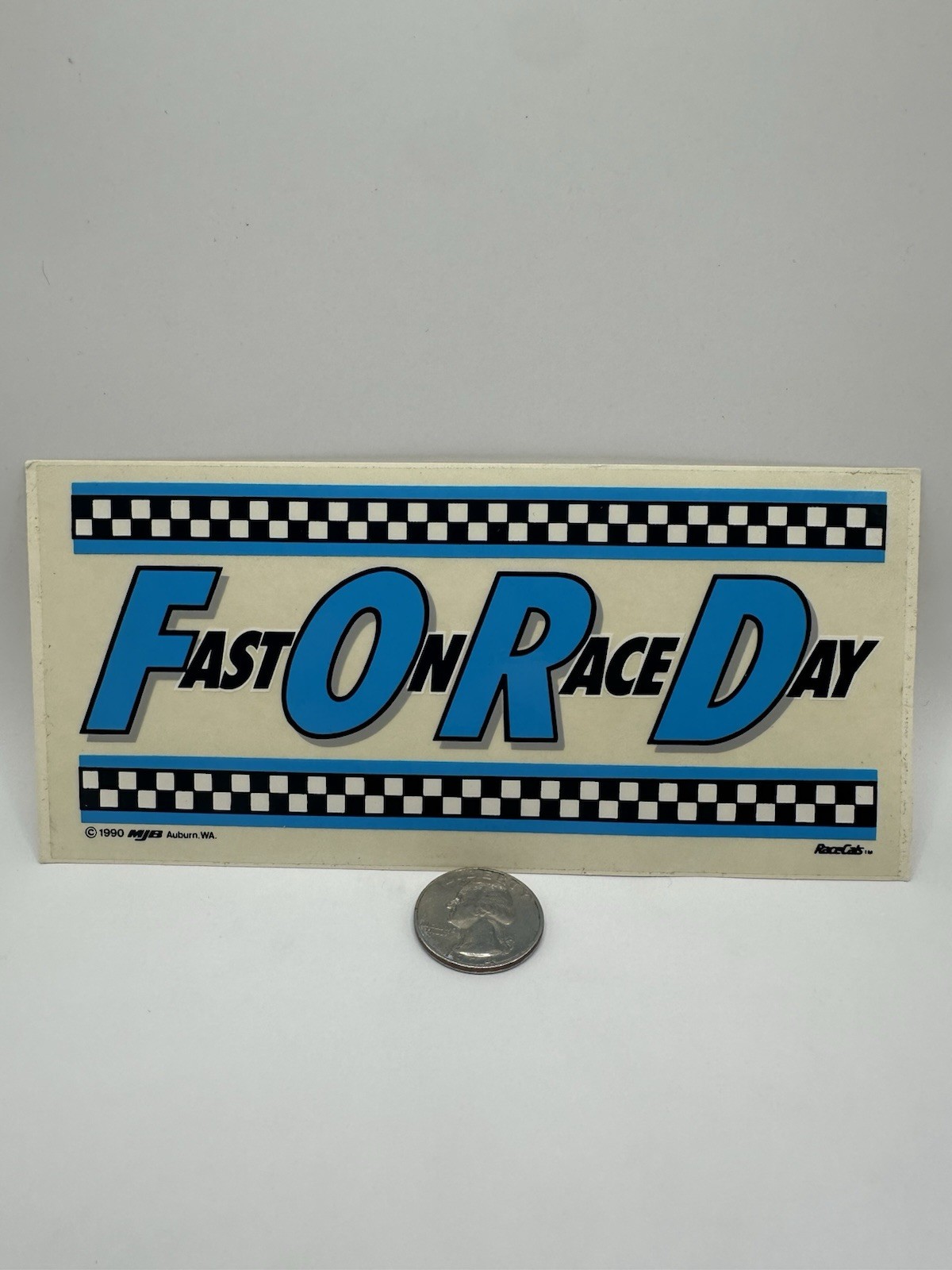 RARE Vintage 1990 FORD Fast On Race Day Sticker Racing Decal 3.25 RARE Vintage 1990 FORD Fast On Race Day Sticker Racing Decal 3.25