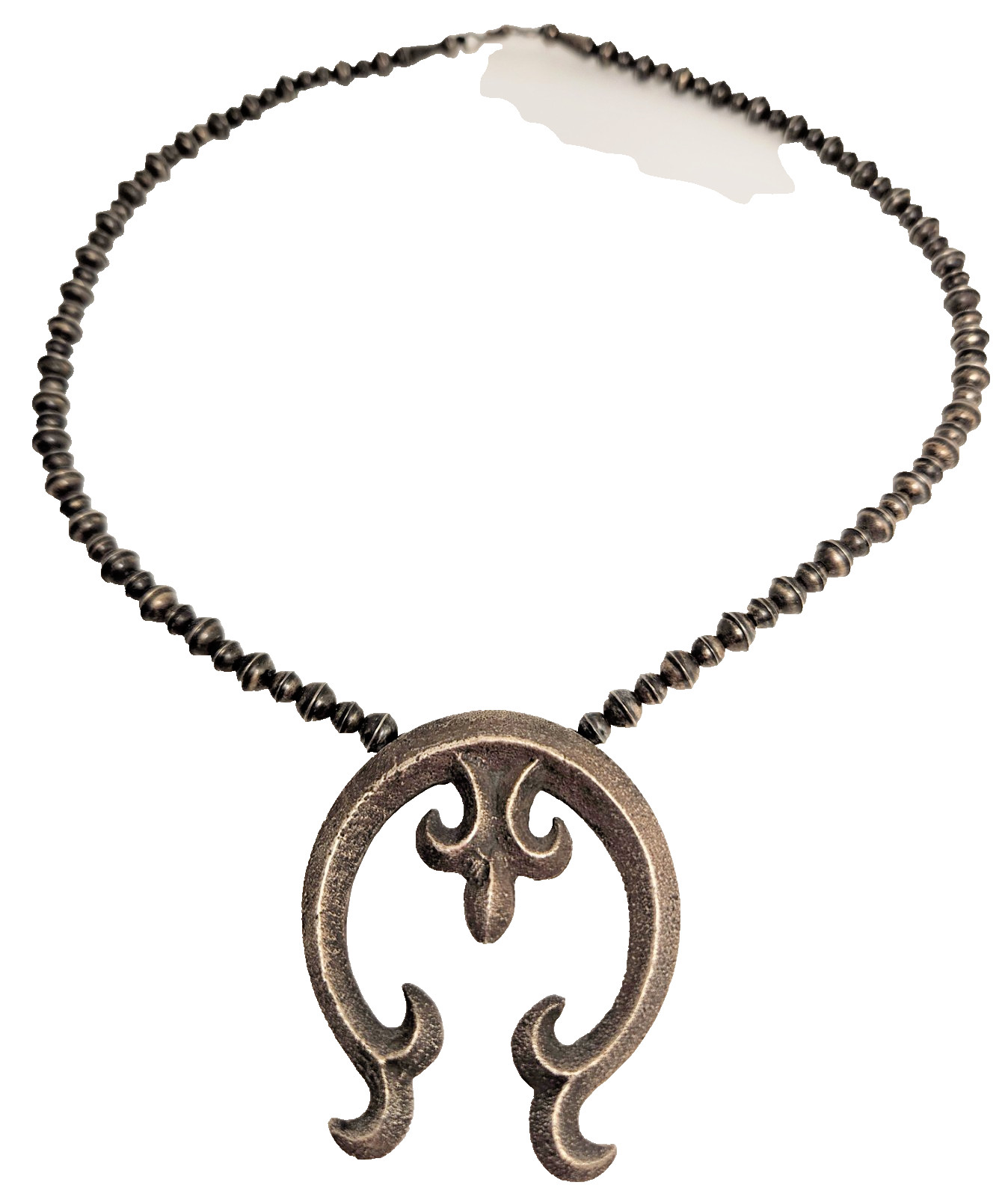 c1940\'s Vintage Navajo Sterling Sandcast Squash Blossom necklace